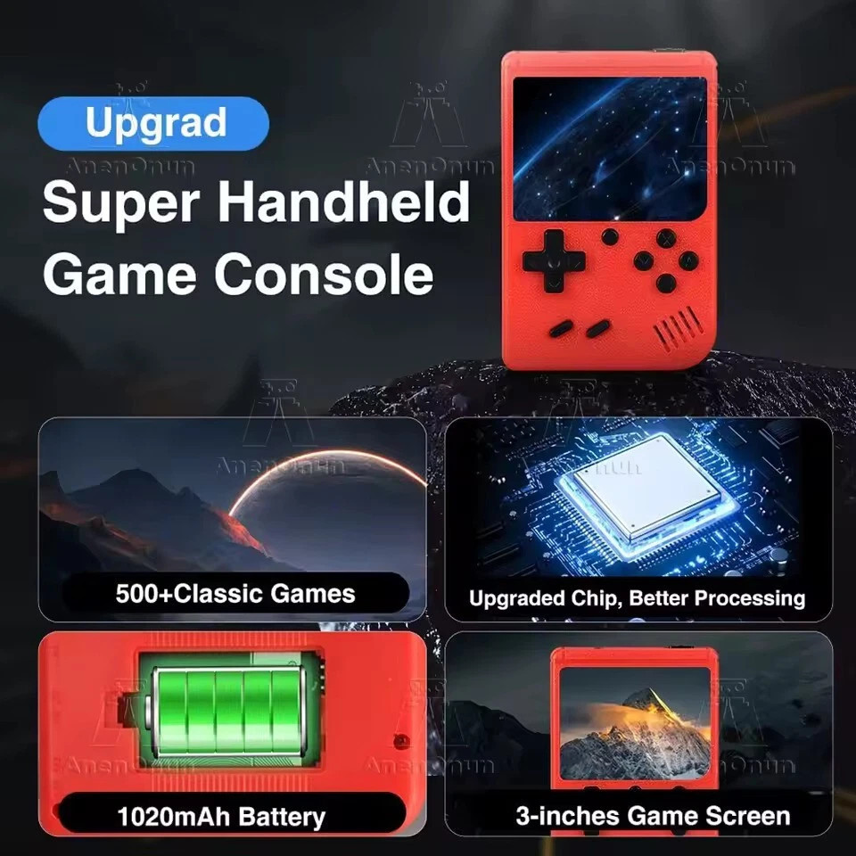 Mini Retro Video 500 Classic Games FC Game Console Player Handheld For Kid Adult
