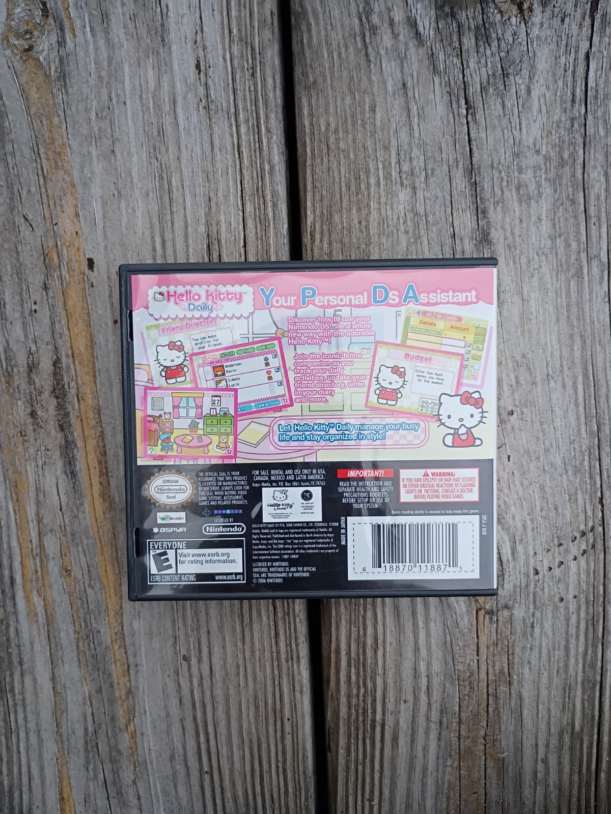 Used Nintendo DS-Hello Kitty carrying Bag,& Game Complete