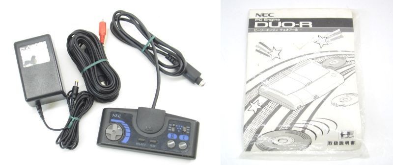 NEC PC Engine DUO-R PI-TG10 SUPER CD-ROM Retro Game Console w/ Controller Manual
