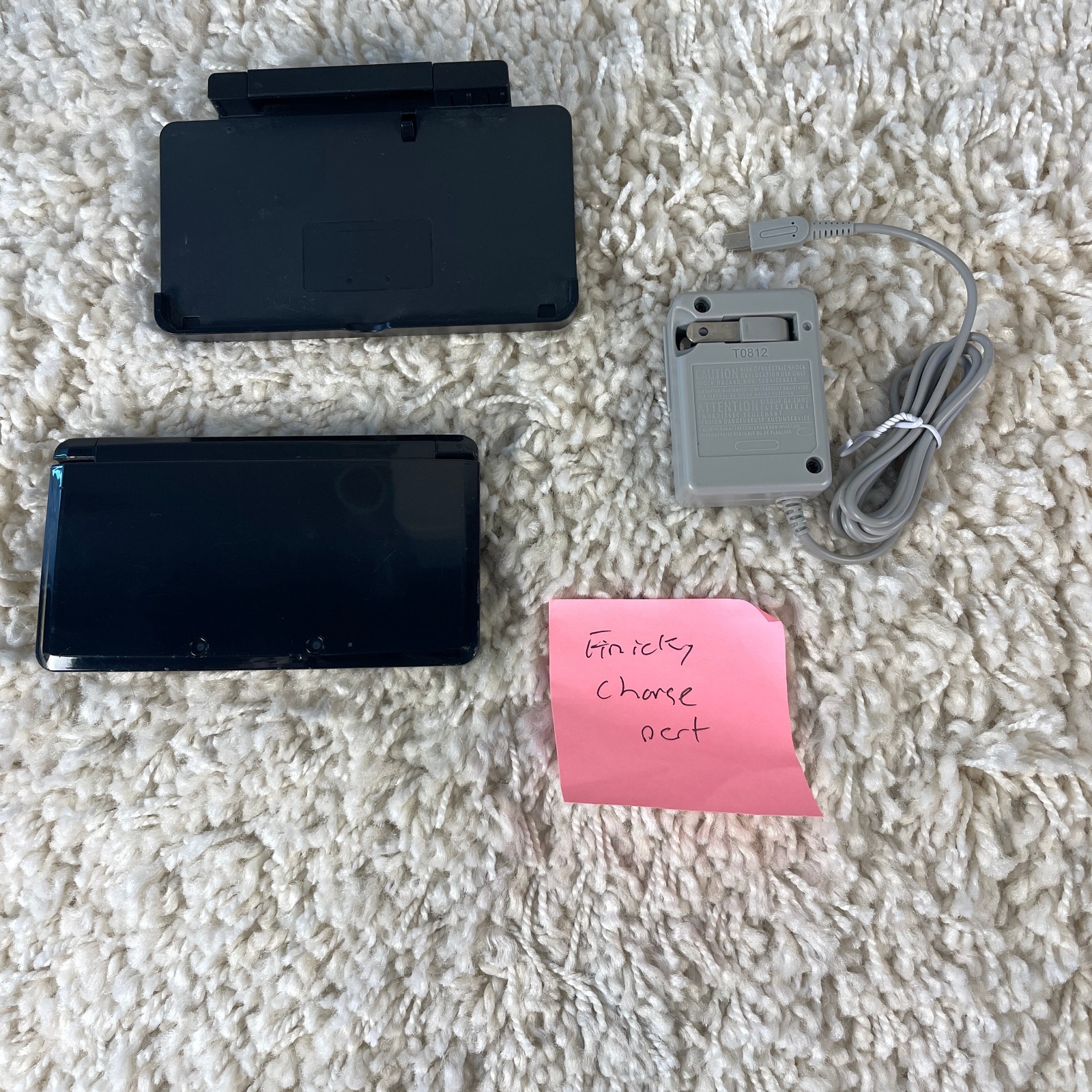 Nintendo 3DS Cosmo Black Launch Handheld Console System CTR-001 Read