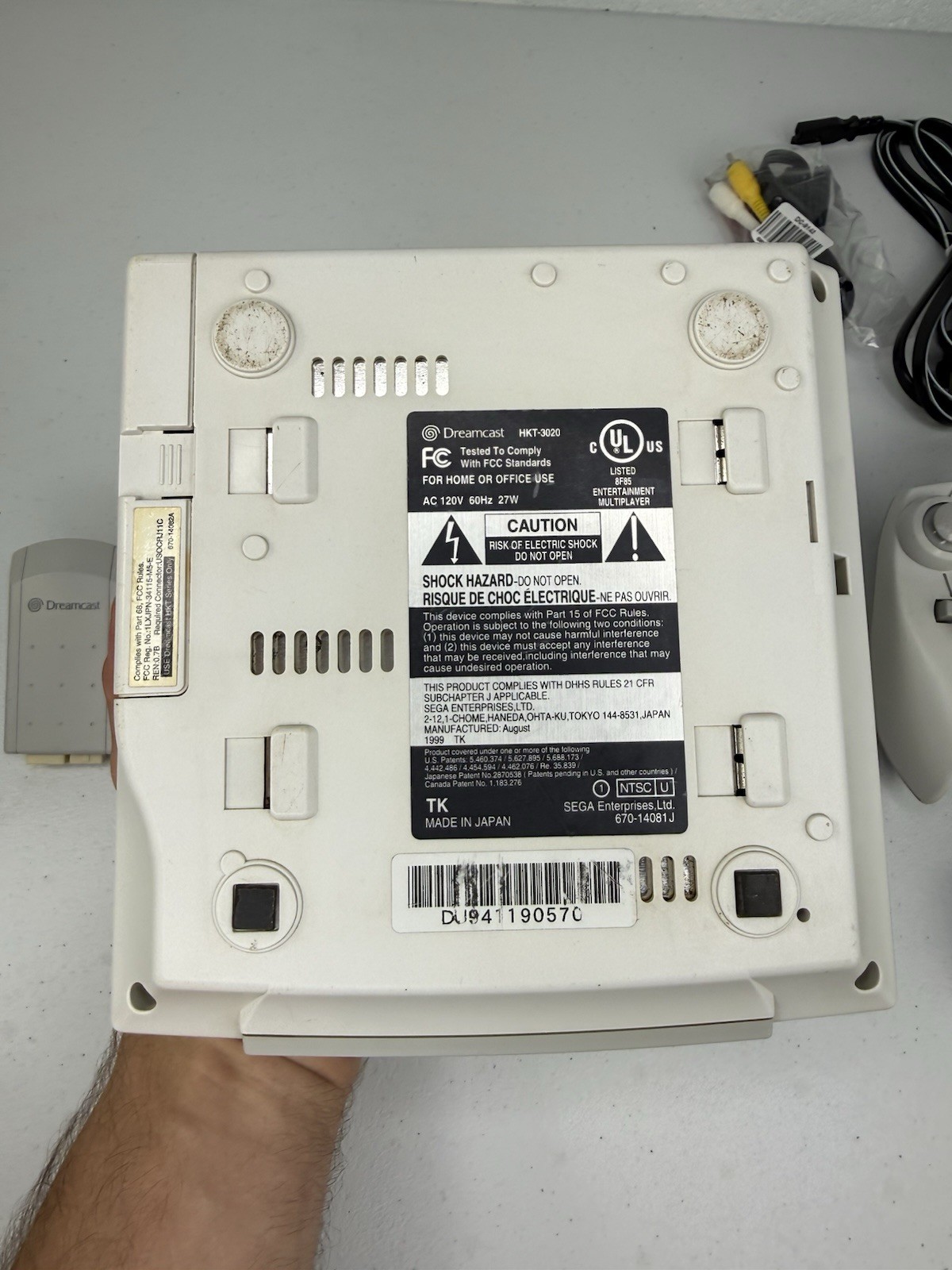 Sega Dreamcast Console – White w/ Controller & Cords! HKT-3020 Tested & Works