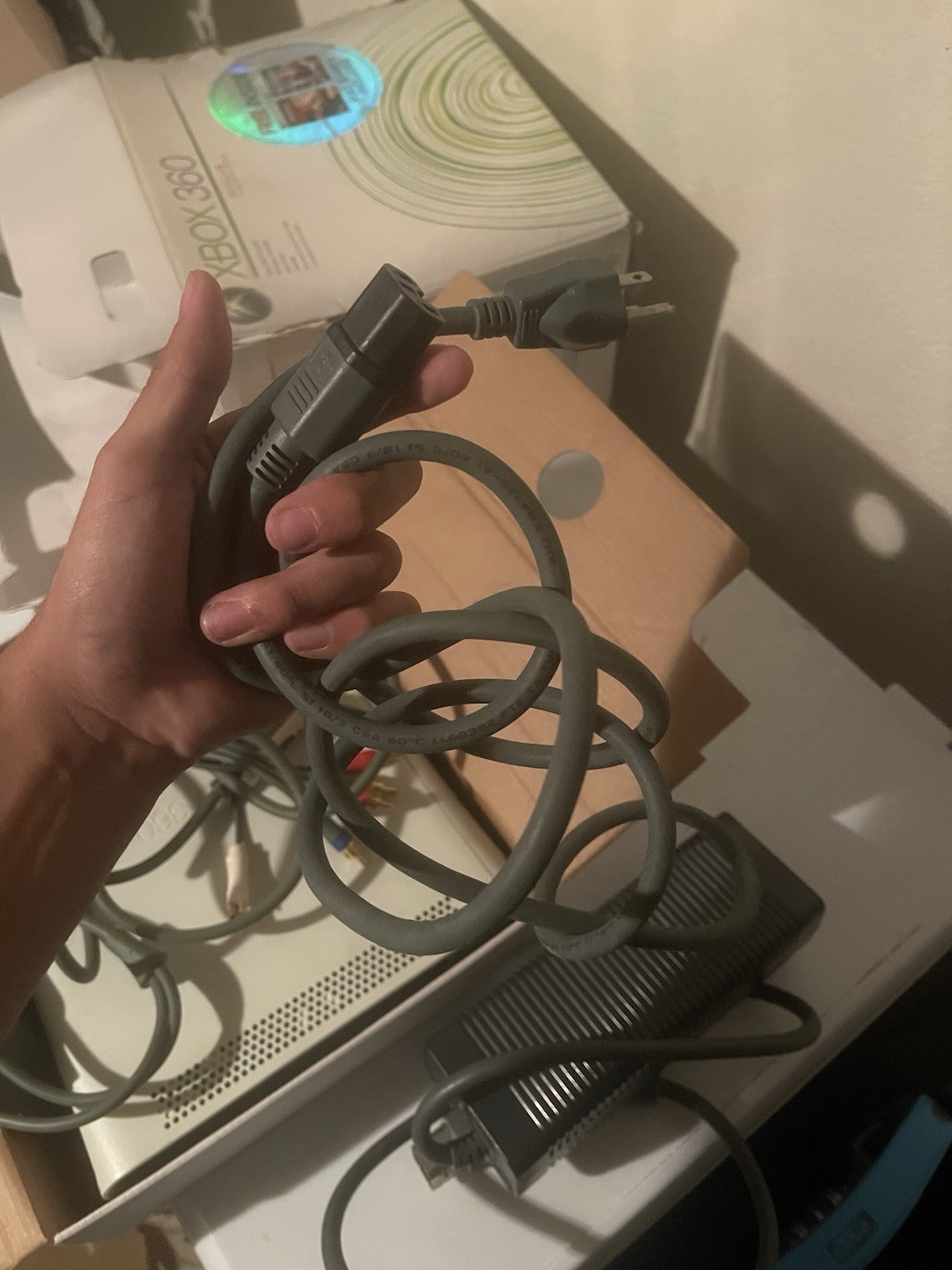 Microsoft Xbox 360 White Bundle Two Three Controllers All Cables
