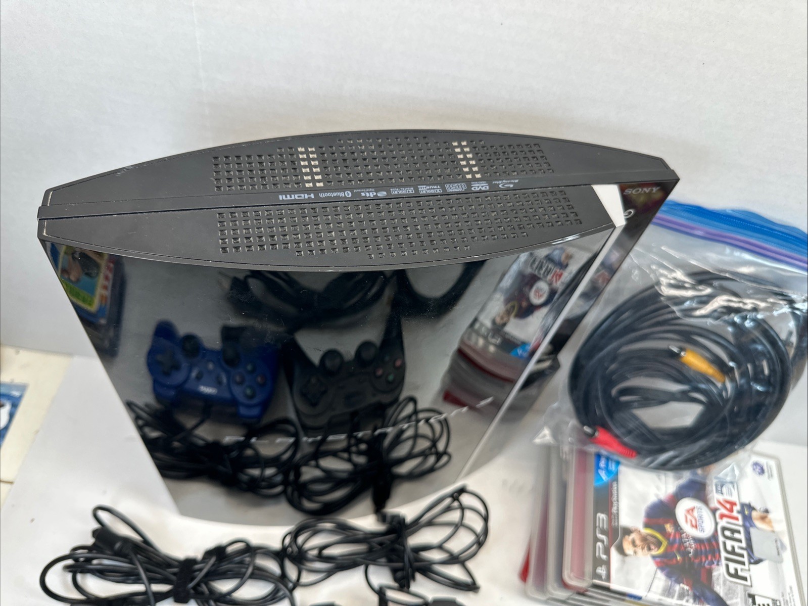 PS3 Console Sony PlayStation 3 Fat Bundle CECHk01 74GB (Tested) With 6 Games