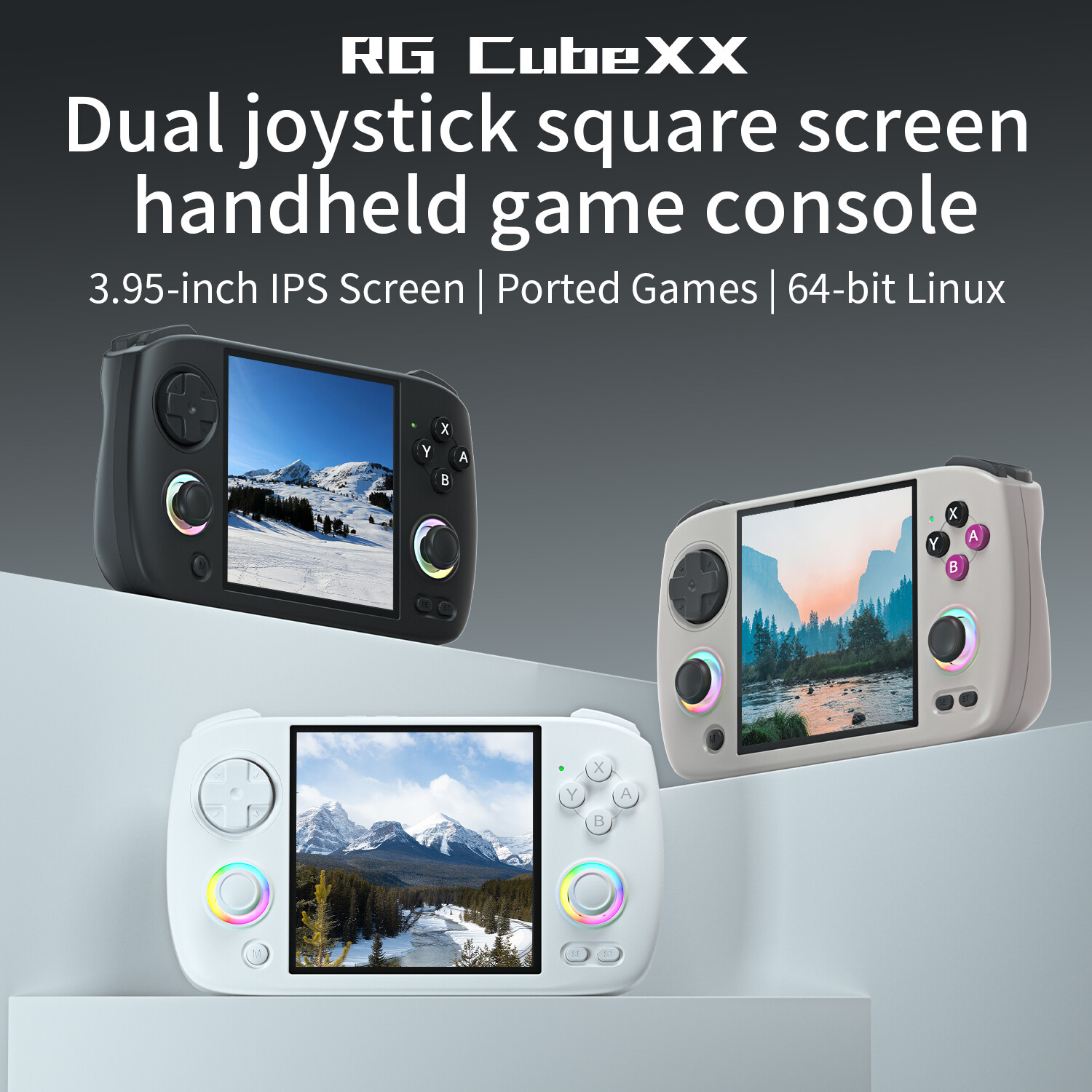 RG CubeXX Handheld Game Console 3.95′ 720*720 IPS OCA 1:1 H700