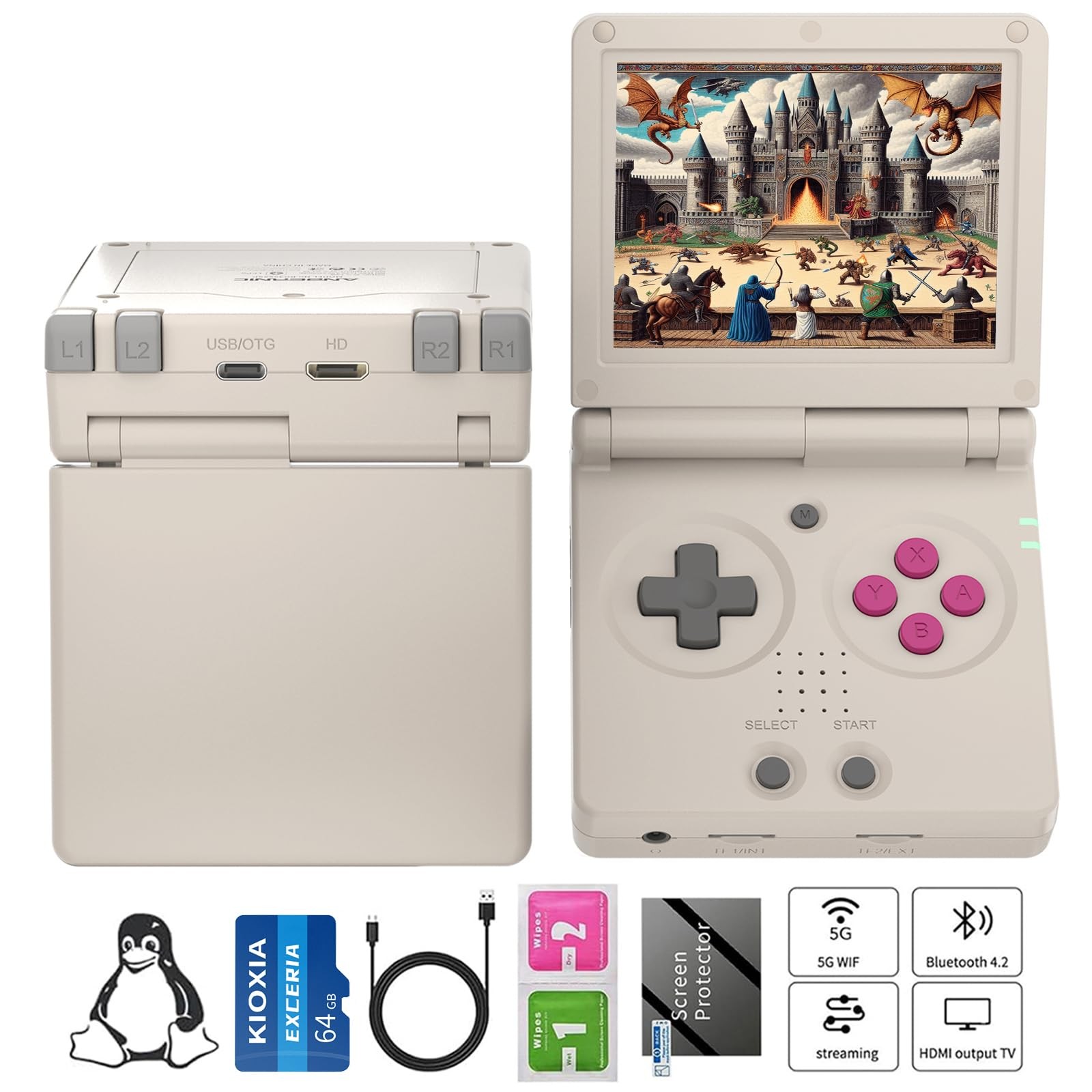 GiipGoop RG35XX flip Handheld Game Console No GamesClamshell Retro Game Conso…