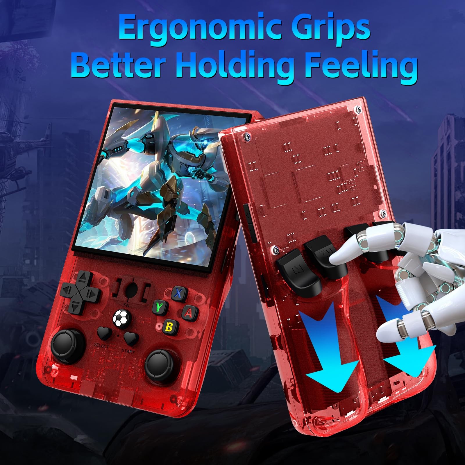 R36MAX Handheld Game Console, Retro Gaming Console with 4000mAh Battery 4.0”I…