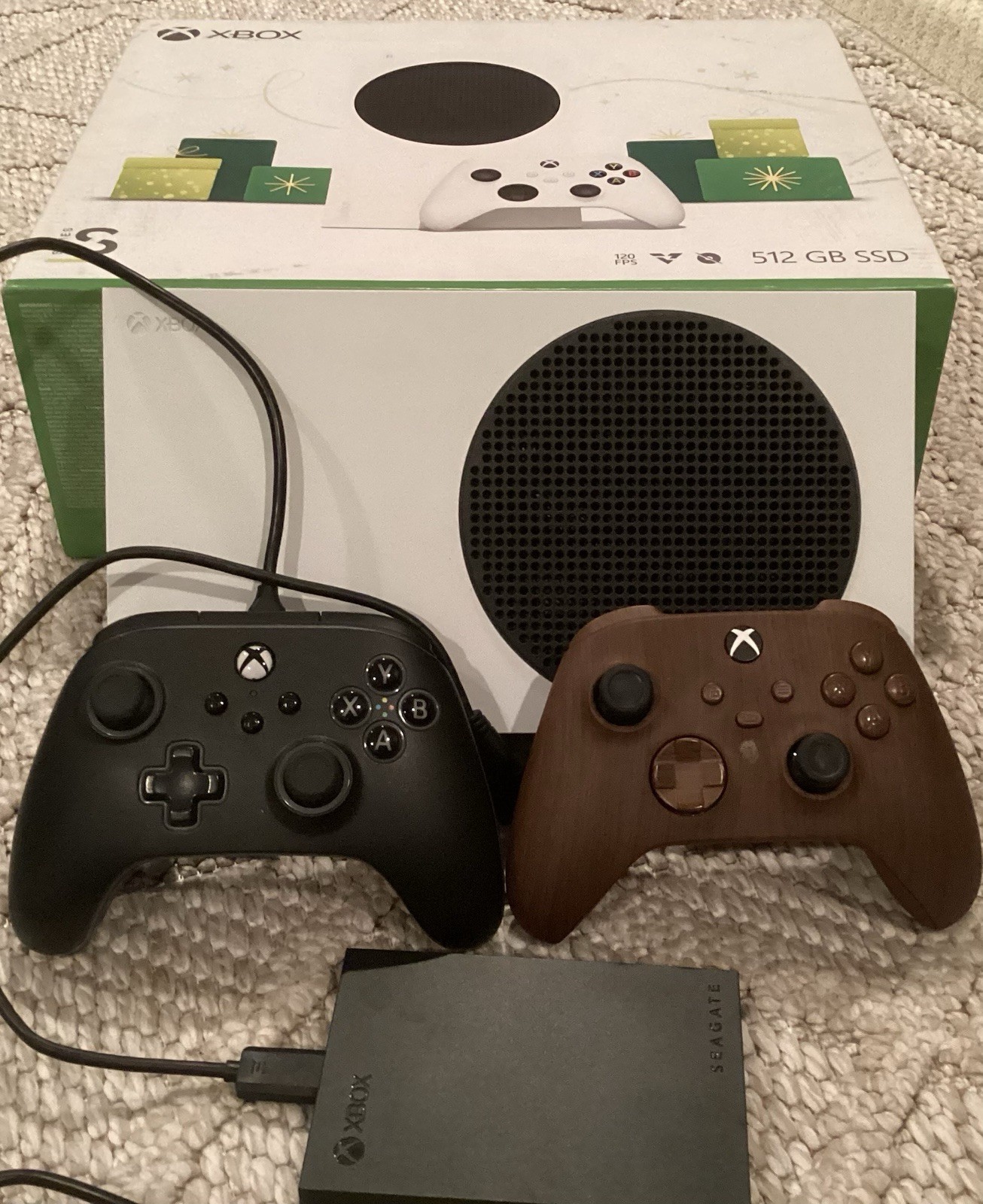 Microsoft Xbox Series S 512GB SSD White Console W/ 2 Controllers, Cords, & Drive