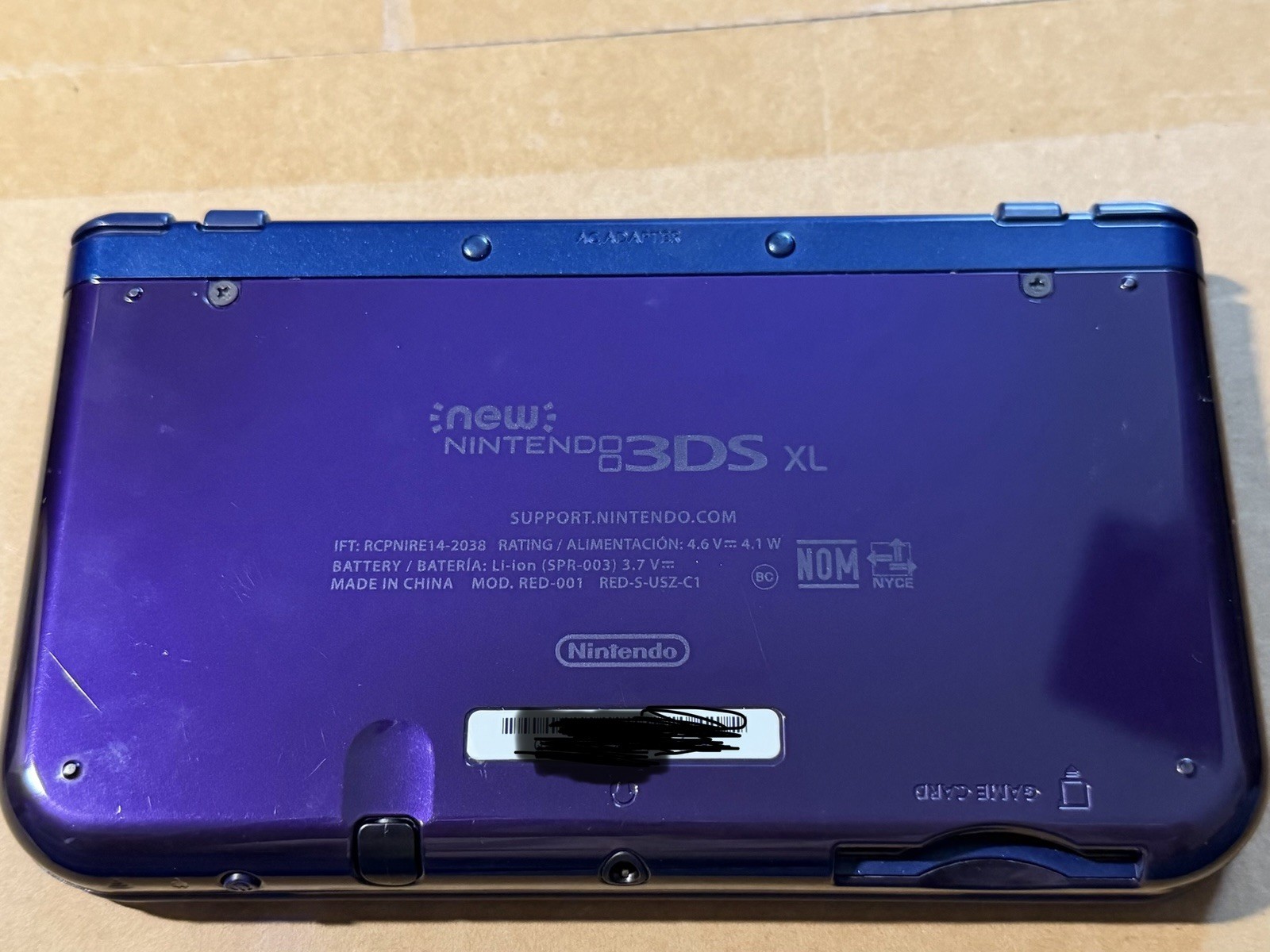 Nintendo 3DS XL Galaxy Purple Edition System Charger Stylus + 7 Games Bundle Lot