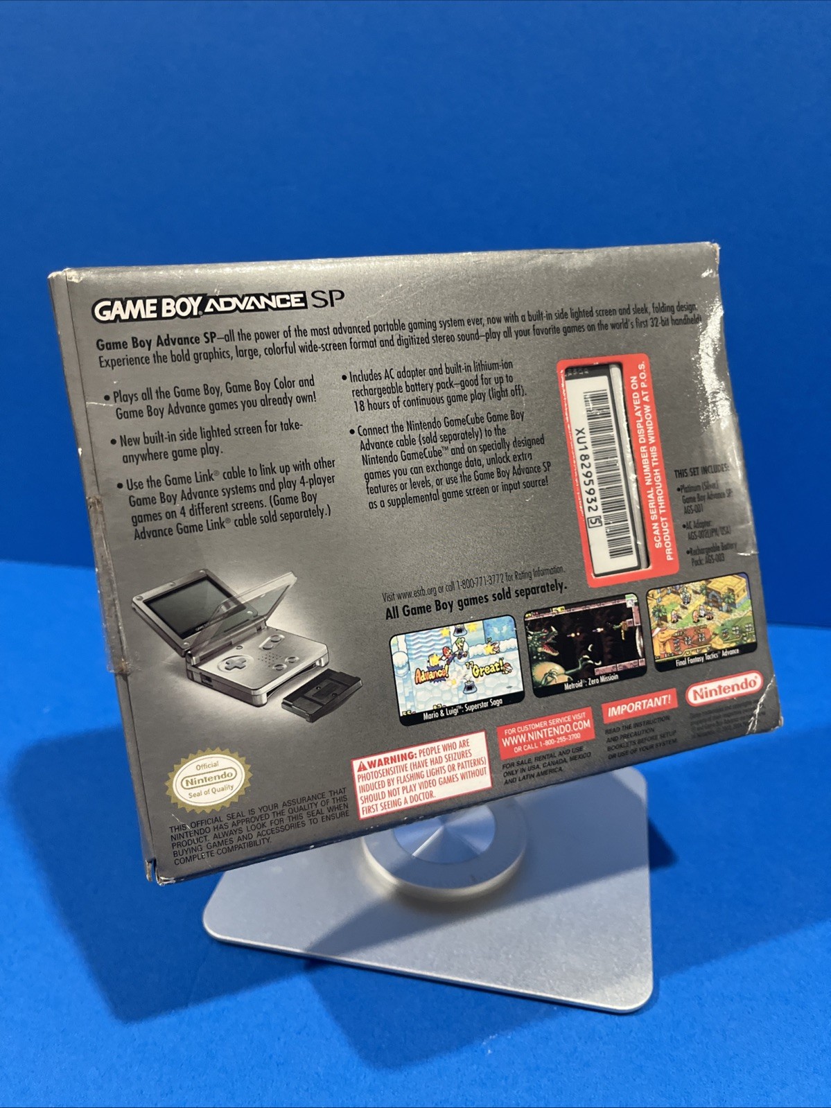 Nintendo Game Boy Advance SP-Silver New