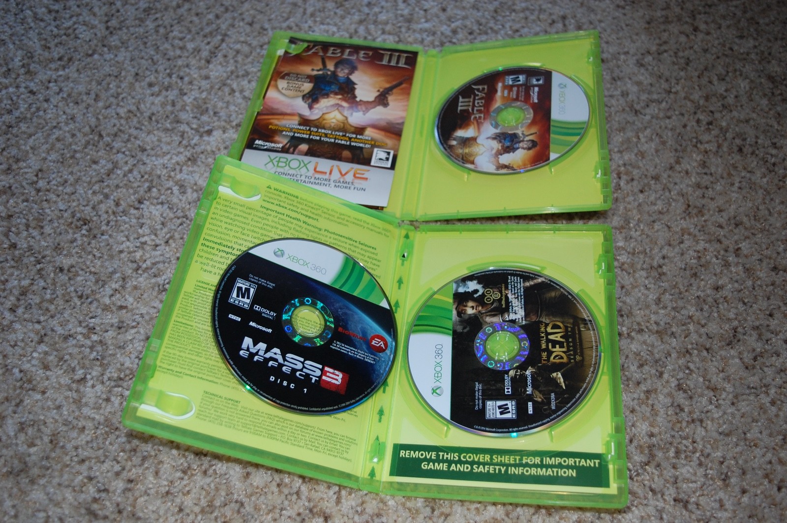 Xbox 360 S 4GB Console Bundle w/Kinect & 2 Controllers & 4 Games Tested