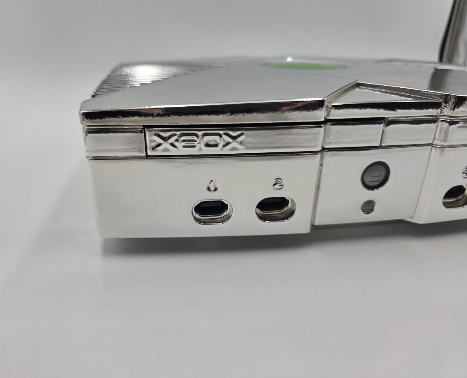 RARE Mirror Chrome Original Xbox Fully Recapped White LEDs Philips DVD Microsoft