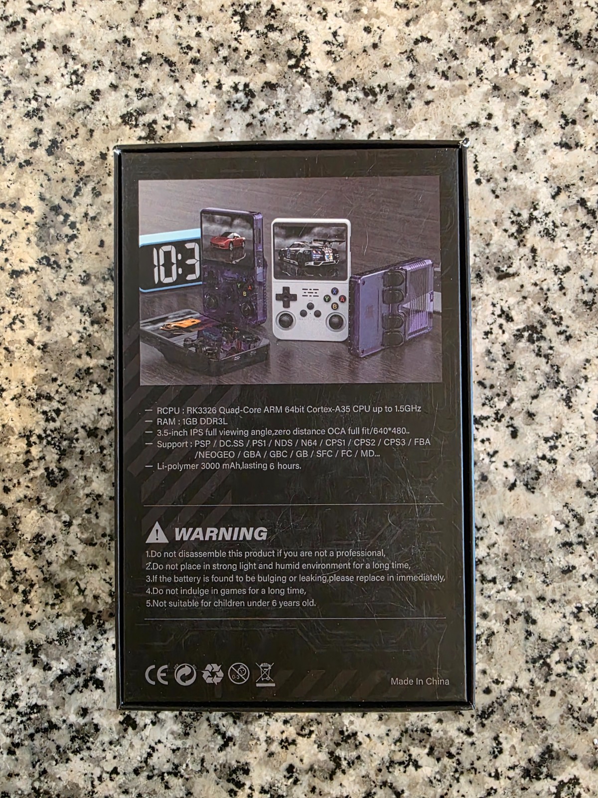 Handheld Game Consolde MODEL R36S Purple Retro 10K Plus Games NEW 64GB