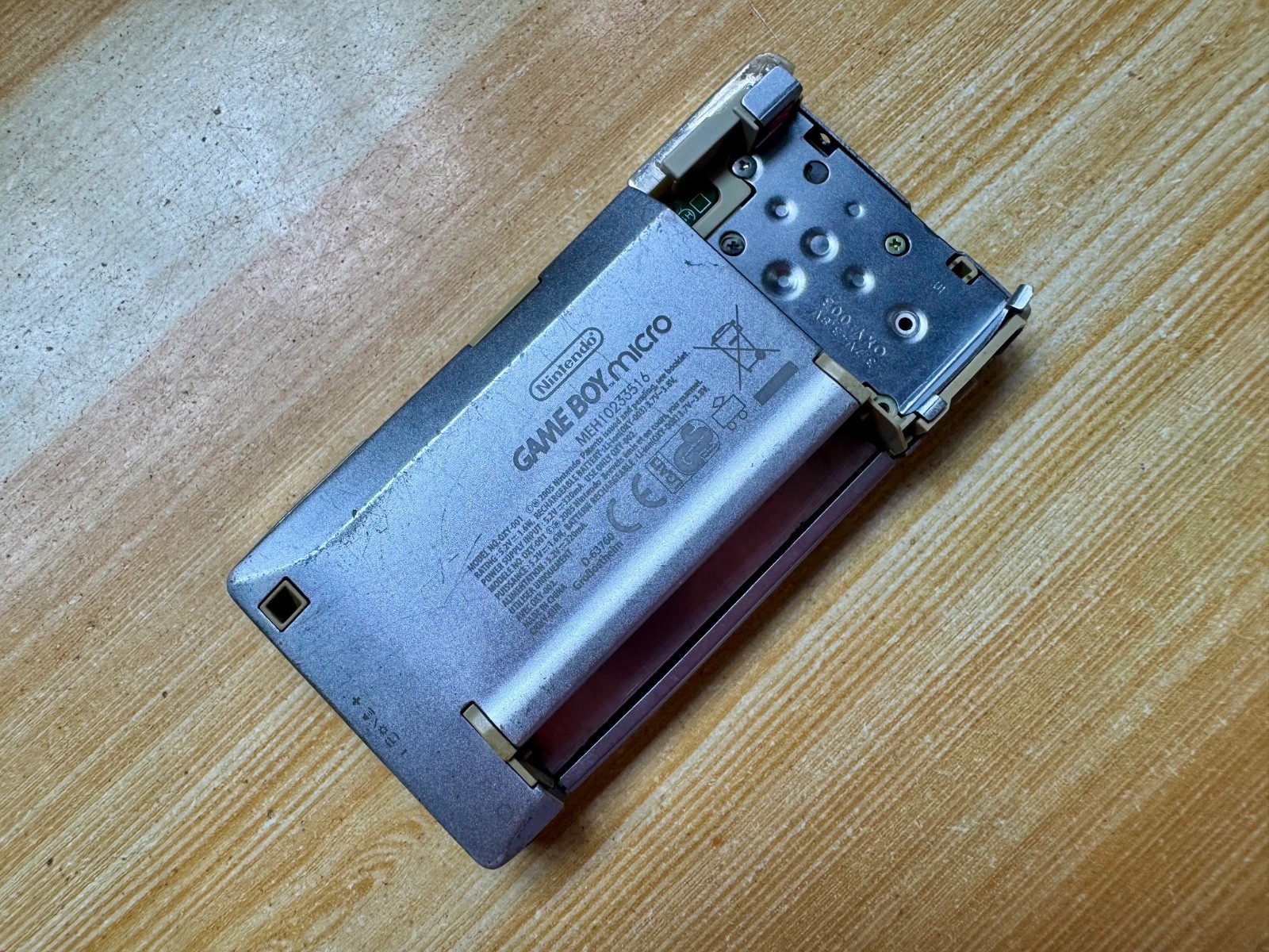 Nintendo Gameboy Micro OXY001 Metallic Silver Handheld Console – Parts or Repair