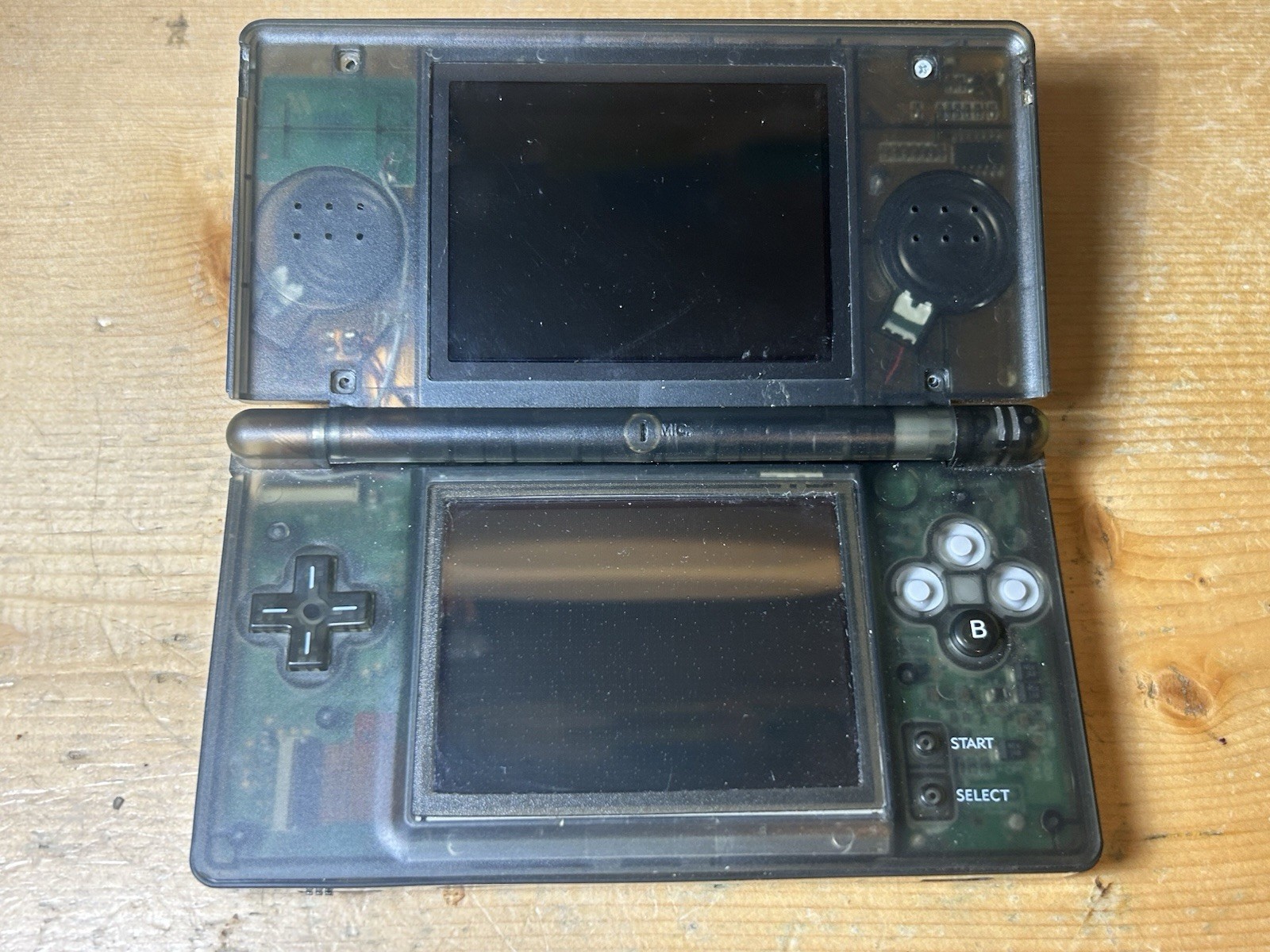 Parts Or Repair Clear Black Nintendo DS Lite Console Video Game System Only