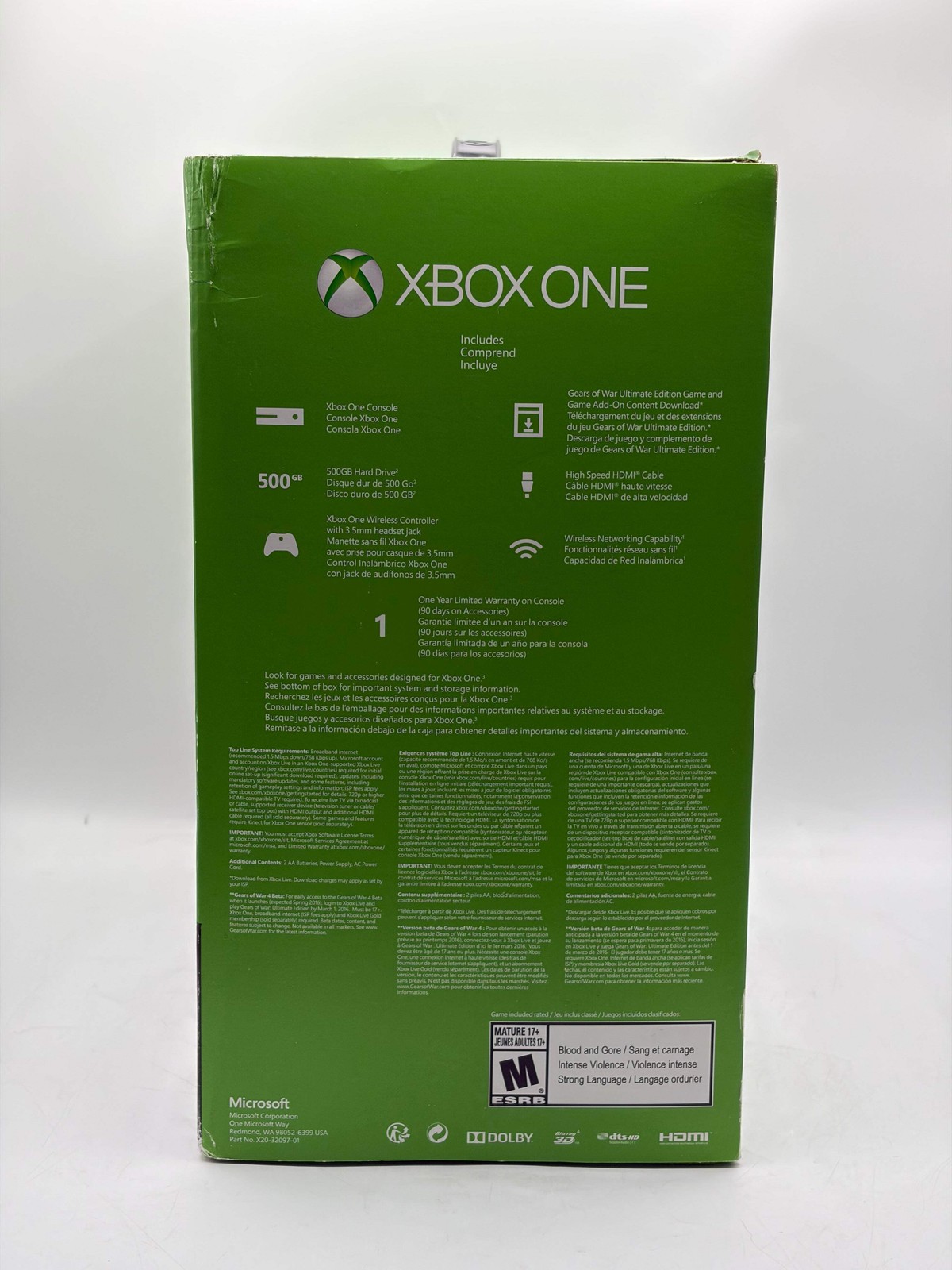 Microsoft Xbox One (1540) Gears of War Ultimate Edition Video Game System Black