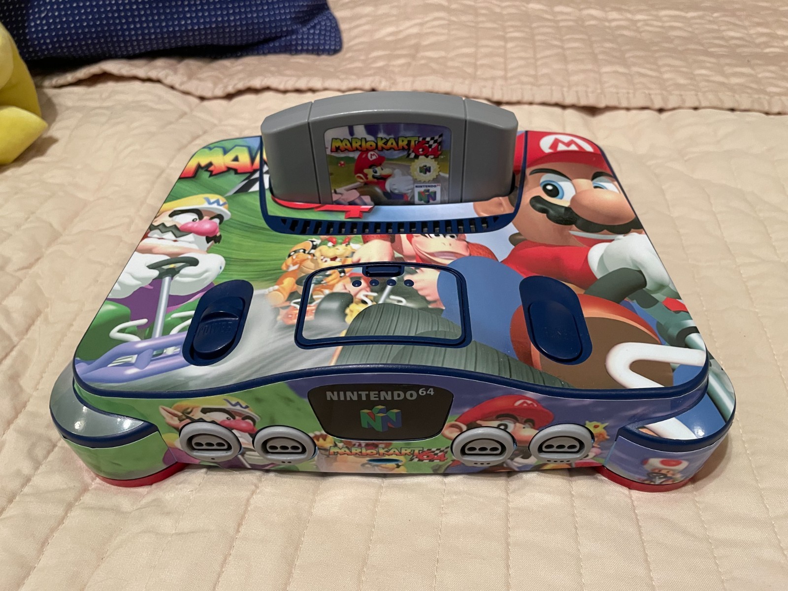 Nintendo 64 Console -Painted Blue/Light Blue/Red SuperMario Kart 3d Decals