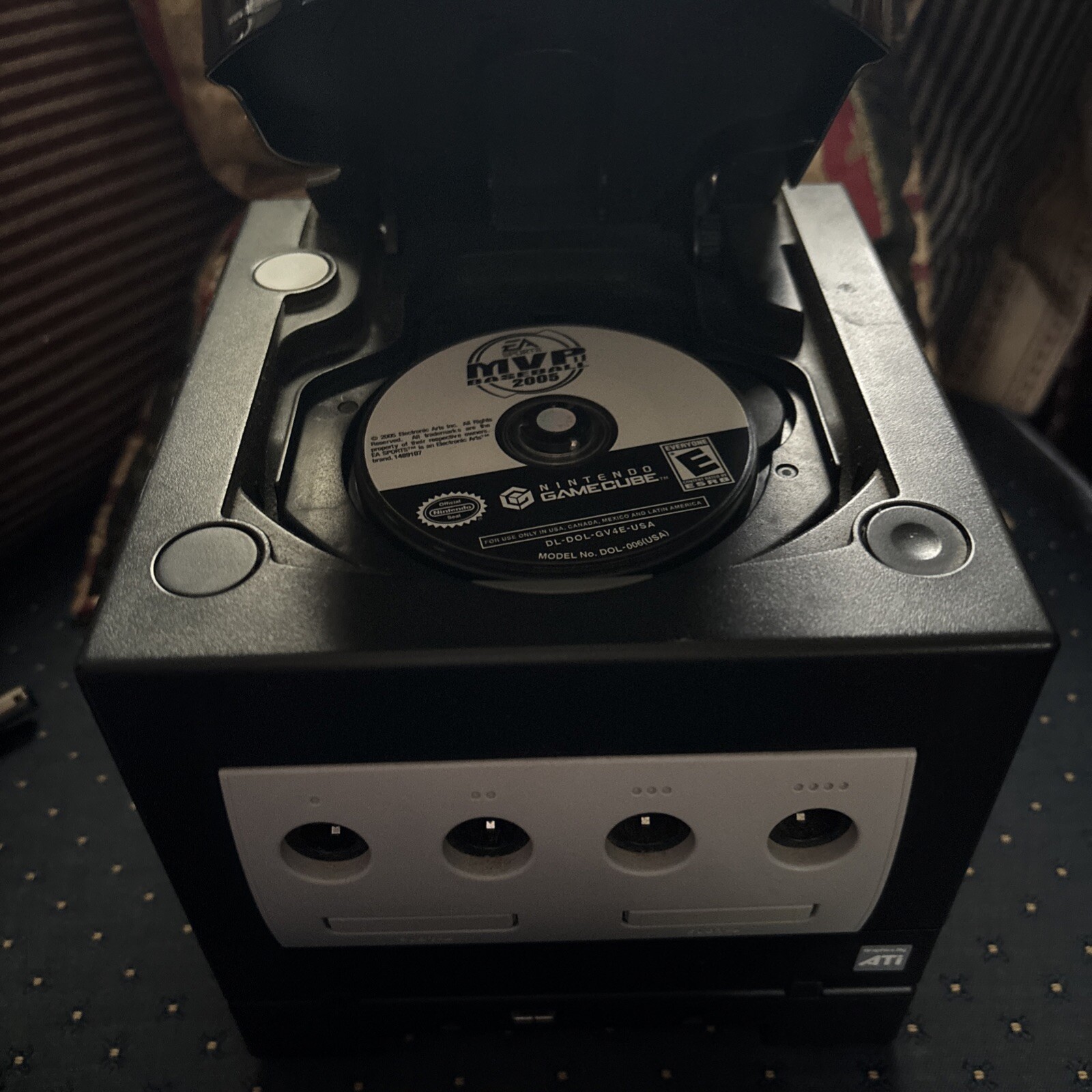 Nintendo GameCube Console Black 2/ControllersBlk&Purple