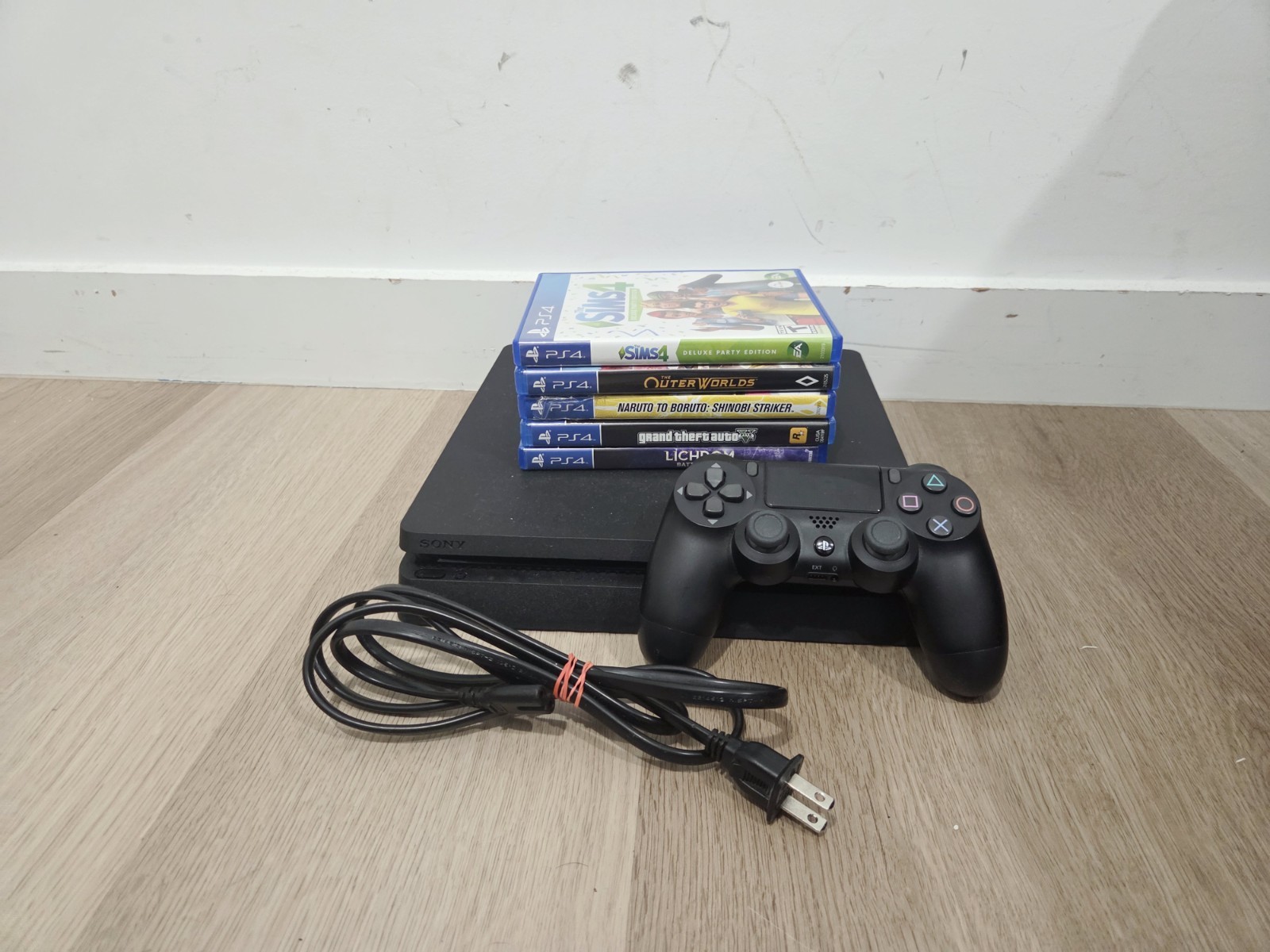 Sony PlayStation 4 Slim PS4 1TB Black Console w/ DualShock 4, Cord & Games