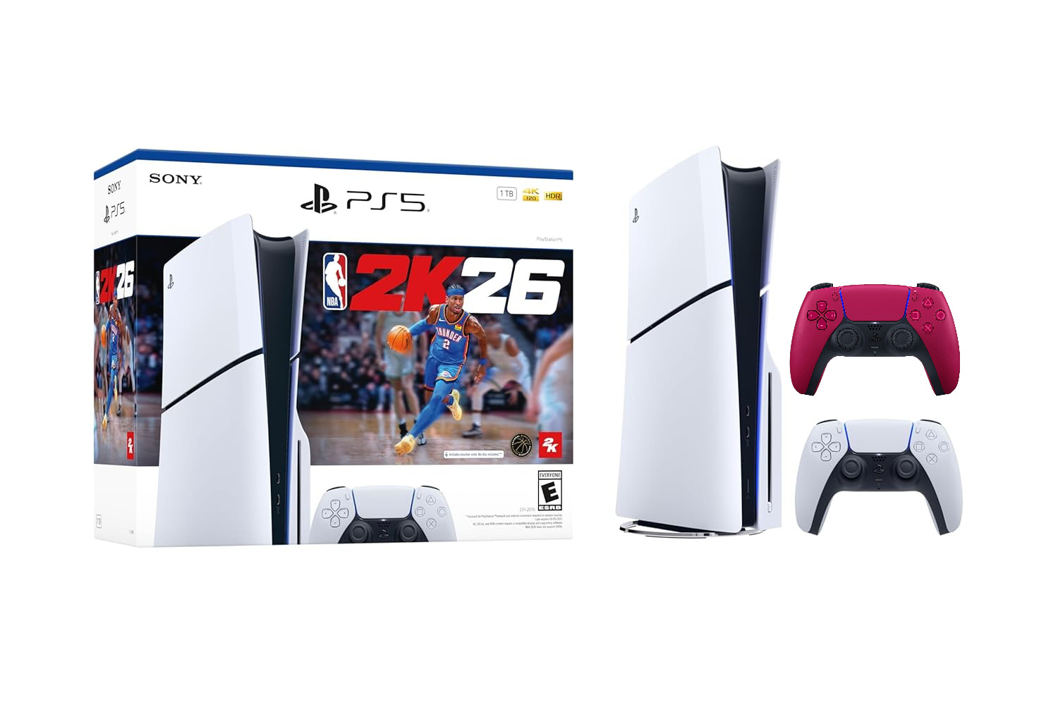 PlayStation 5 NBA 2026 Disc Console w/DualSense Wireless Controller Cosmic Red