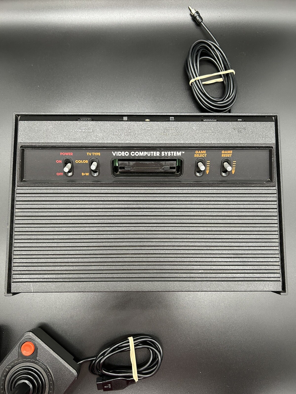 Atari 2600 Darth Vader Black Console 1 Controller OEM Power Cord Tested WORKS!!!