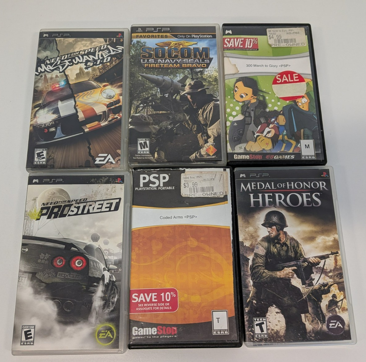 Sony PSP-3001 System Bundle With Box, Manuals, 6 Games, 2GB SD, Charger Tested