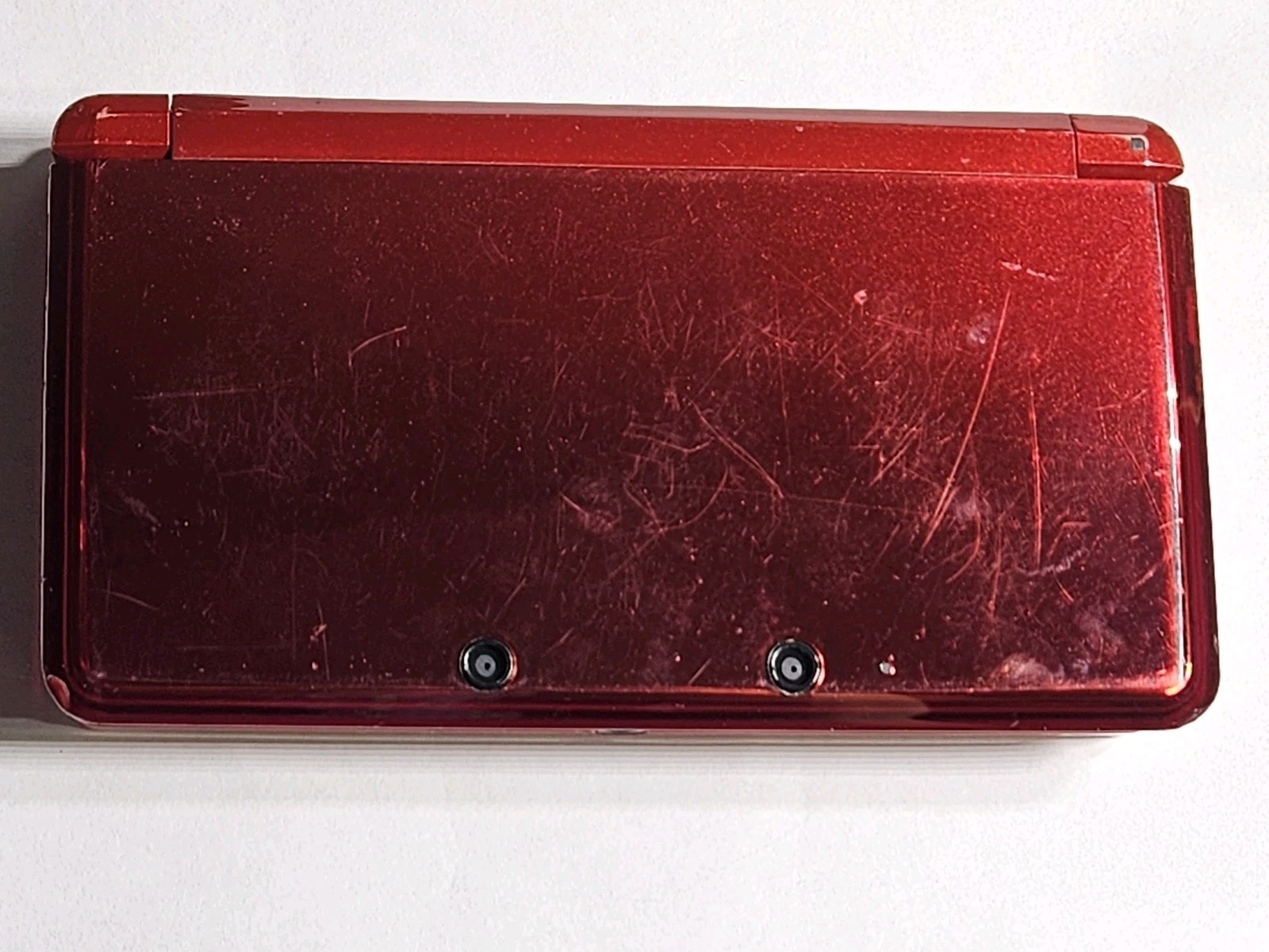 Nintendo 3DS Flame Red Console CTR-001 Headphone Jack 3D W Stylus Charger Tested
