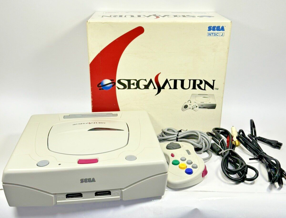 Sega Saturn White Console HST-3220 Console w/Box NTSC-J 1 software included