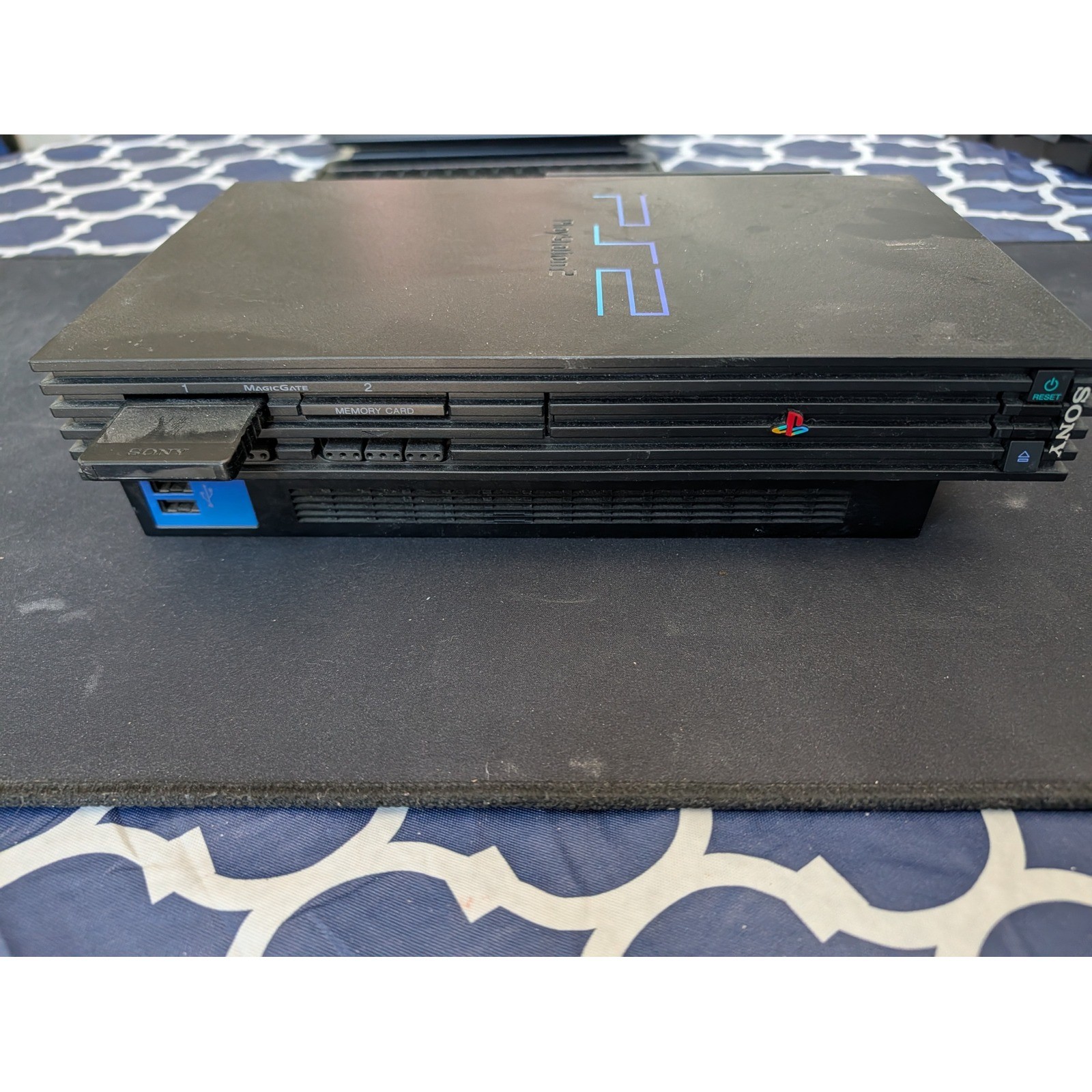 Sony PlayStation 2 PS2 Fat Console Black with Network Adapter & 8MB Card