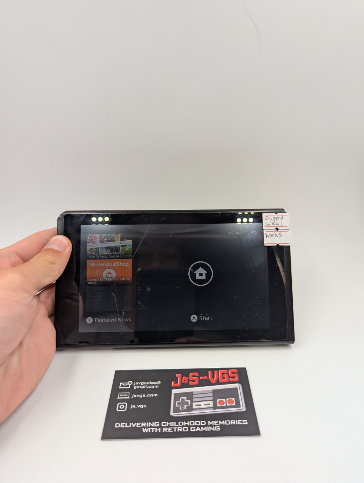 Nintendo Switch Tablet Only Chipped Rails Tested Working Plays Games
