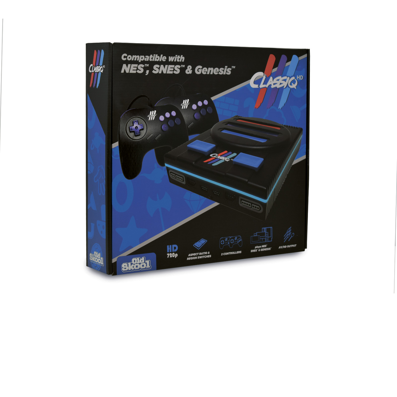 Old Skool Classiq 3 HD 3-IN-1 720p Retro Video Game System – Black