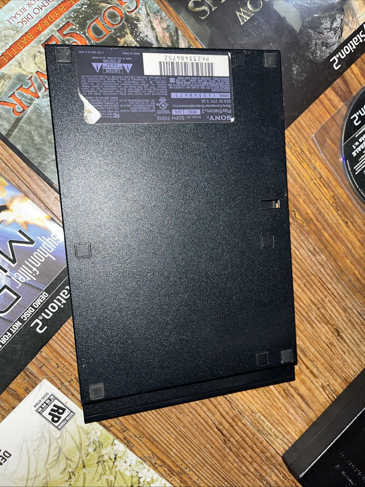 PlayStation 2 PS2 Slim SCPH-70012 TESTED w/ RARE Controller + Demo Discs