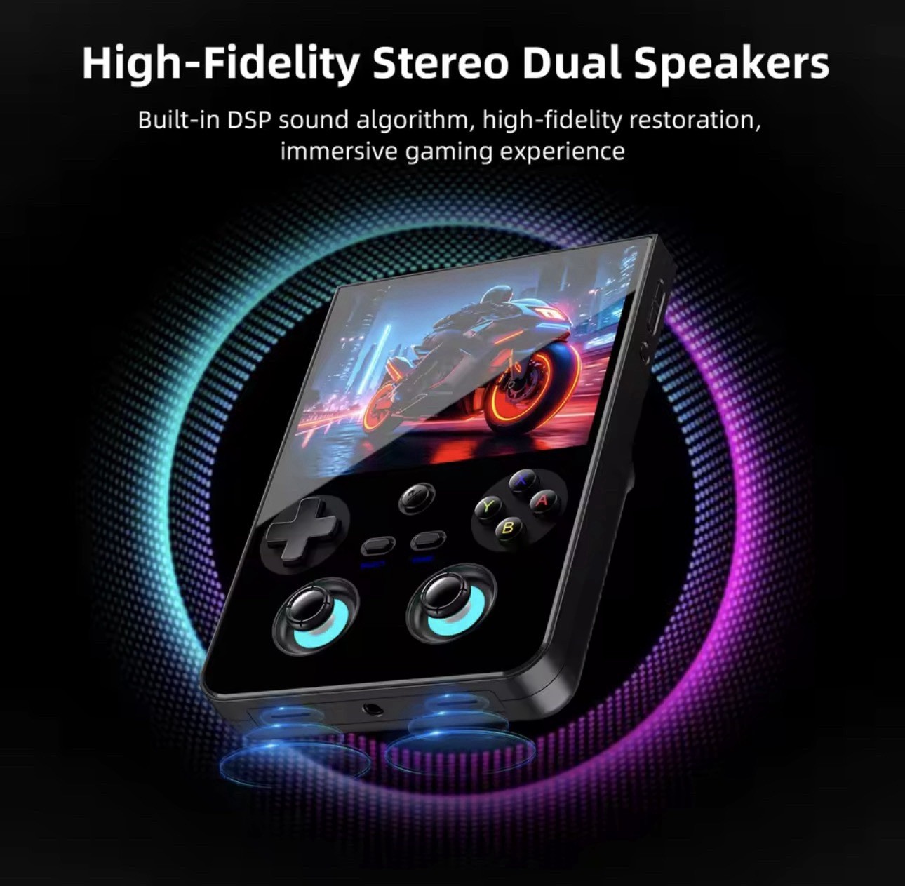 New RG477V Retro Handheld Game Console 4.7-inch LTPS 64 Bit Dimensity 8300 Black
