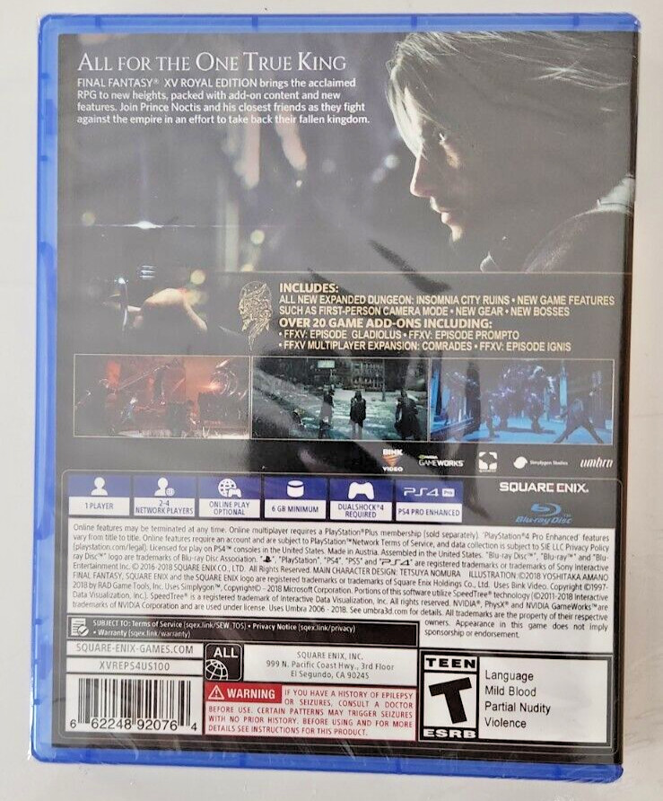 Final Fantasy XV: Royal Edition PS4 Brand New Game Special (2018 Action RPG)