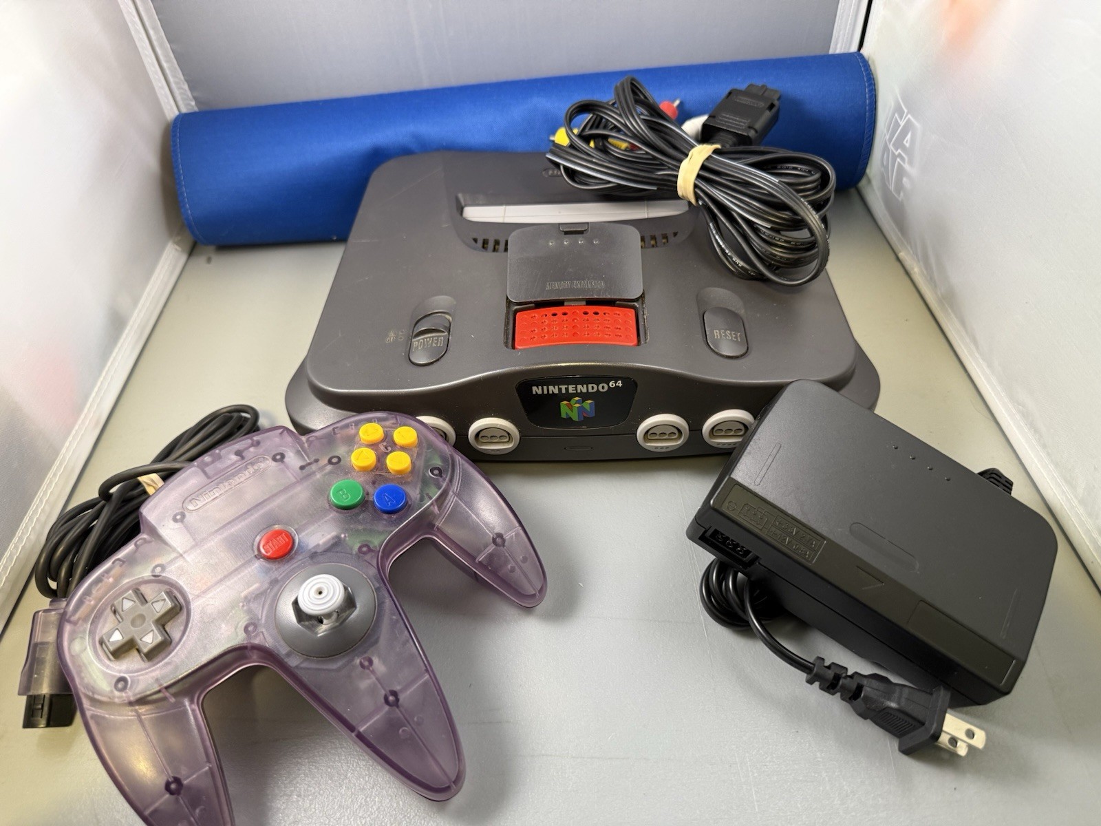 Nintendo 64 N64 Console Bundle with Atomic Purple Controller And Expansion Pack!