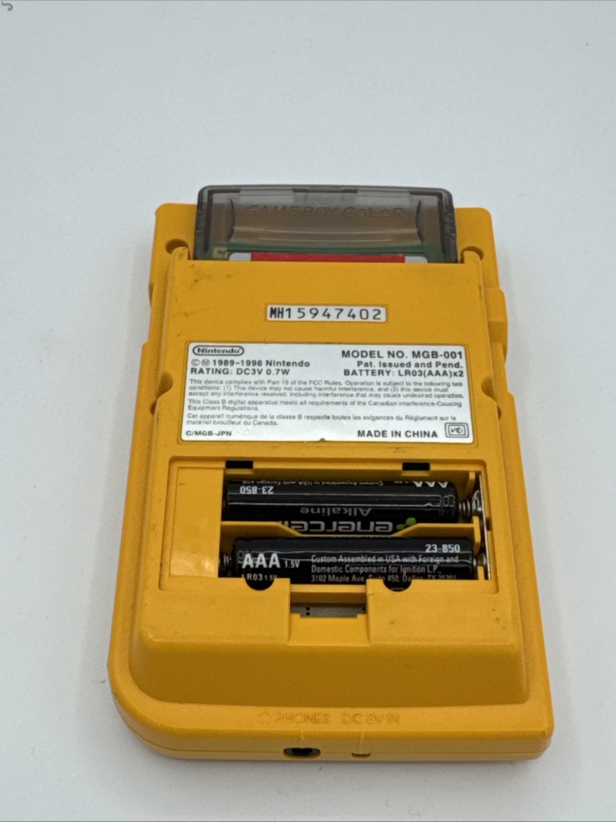 Nintendo Game Boy Pocket MGB-001 Console – YELLOW – 100% OEM – Tested Read