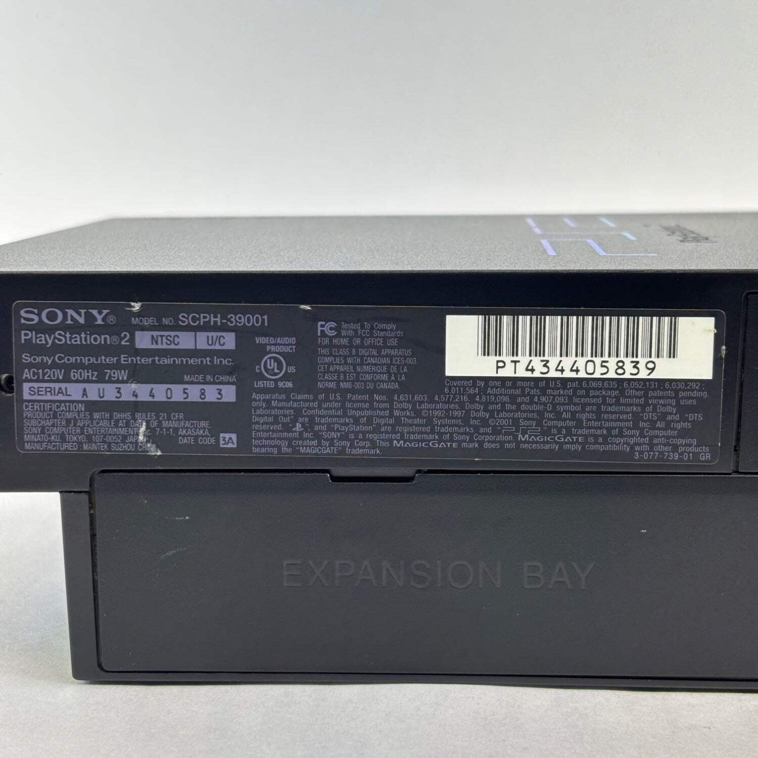 Sony PlayStation 2 PS2 Black Console Gaming System SCPH-39001 Read