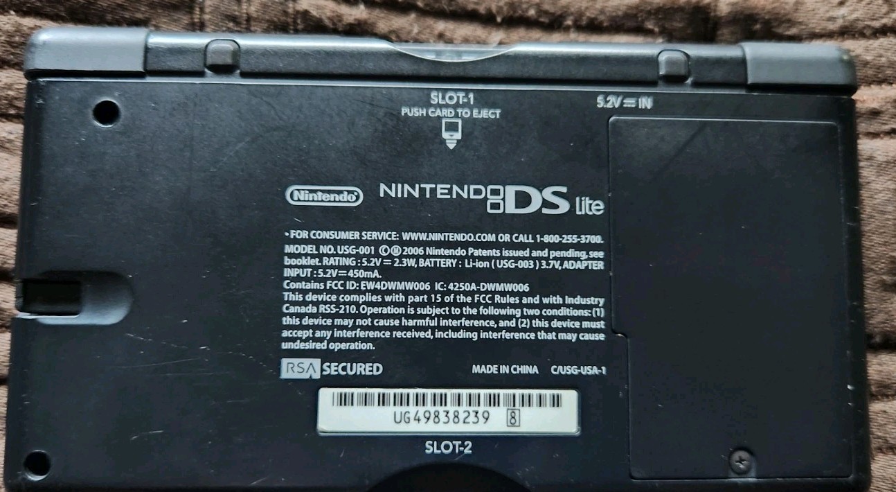 Nintendo DS Lite Crimson Handheld System Red/Black Console & Outer Box Only