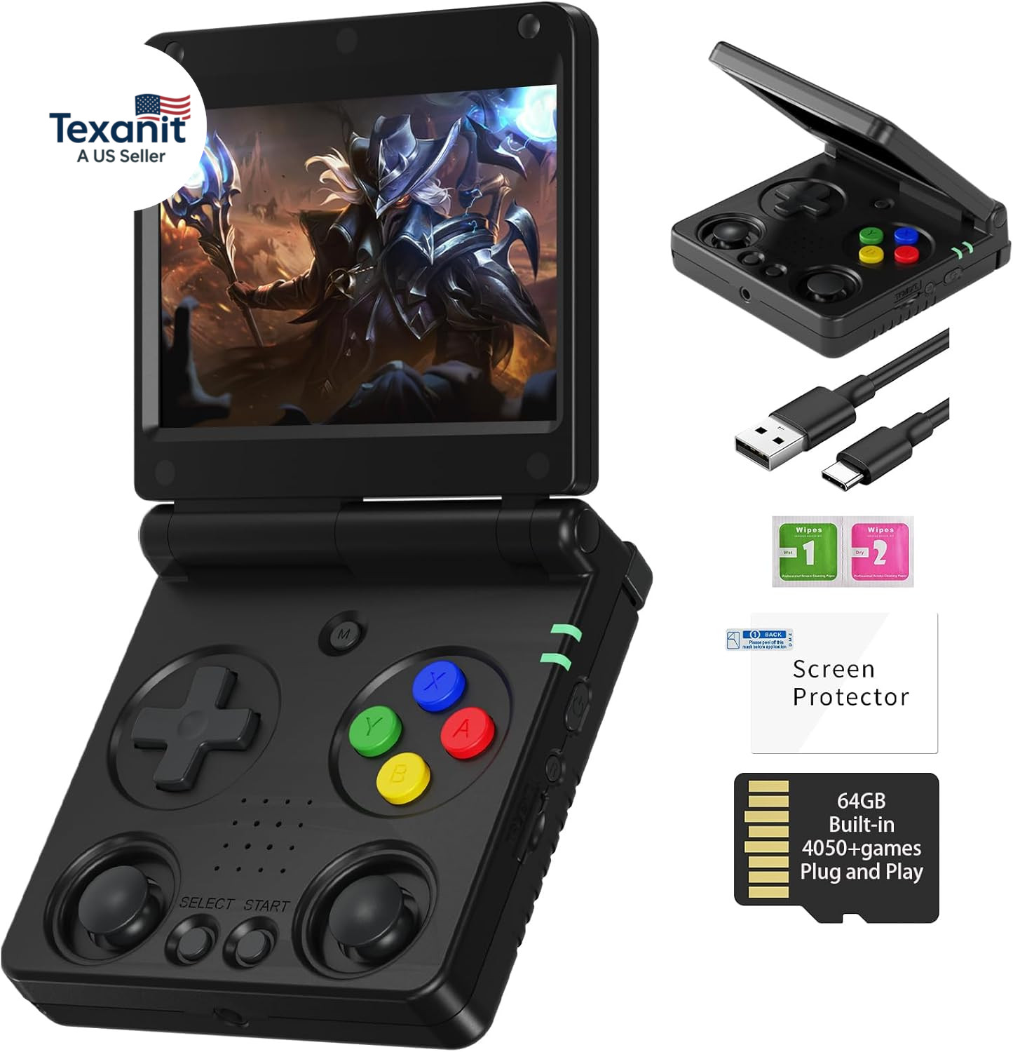 RG34XXSP Retro Handheld Game Console Linux 3.4» IPS Screen 720*480 Built-In 64G