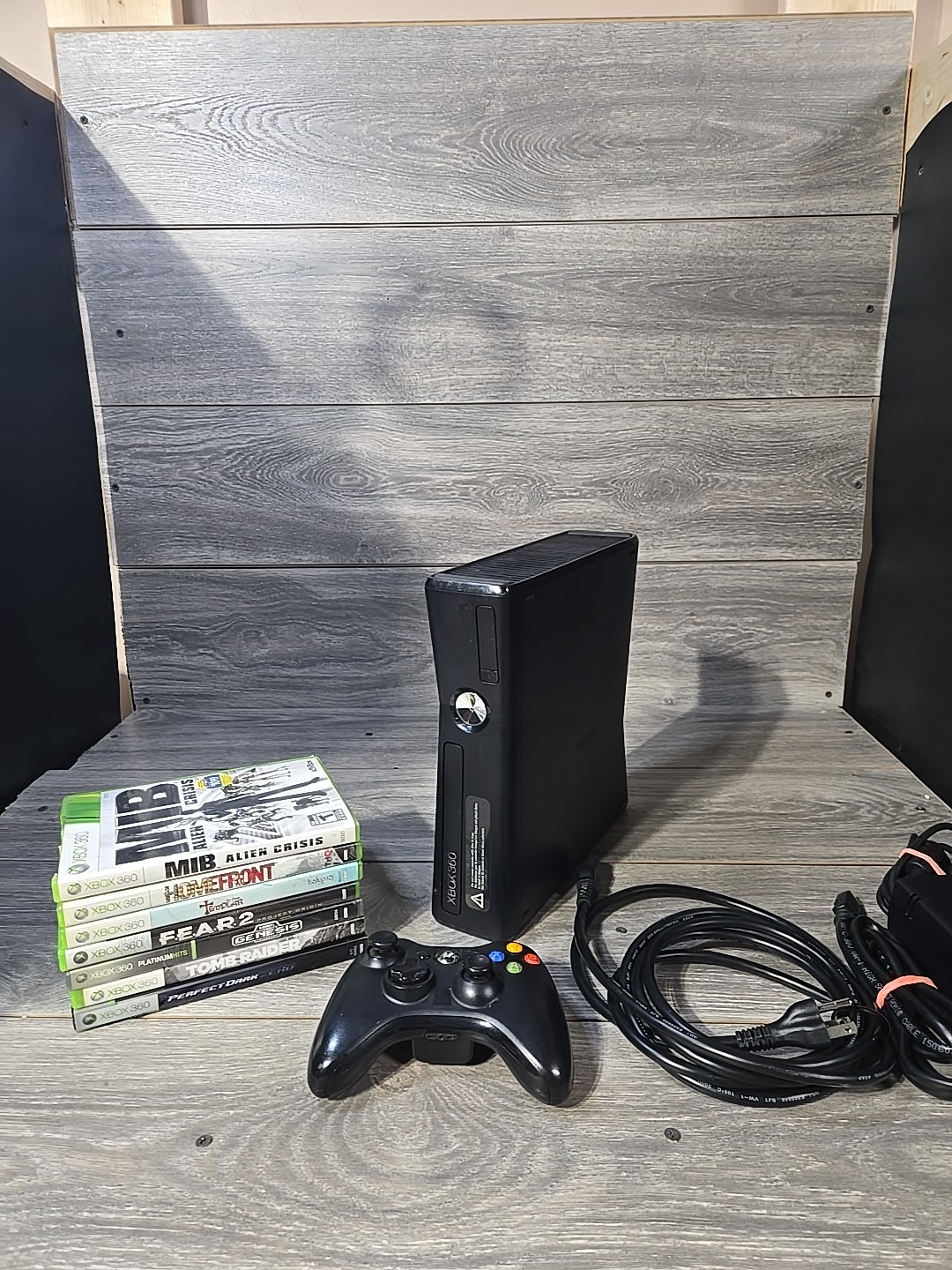 Xbox 360 S Matte 4GB Slim Black Console Bundle W / Cords& 7 Games – Tested #2
