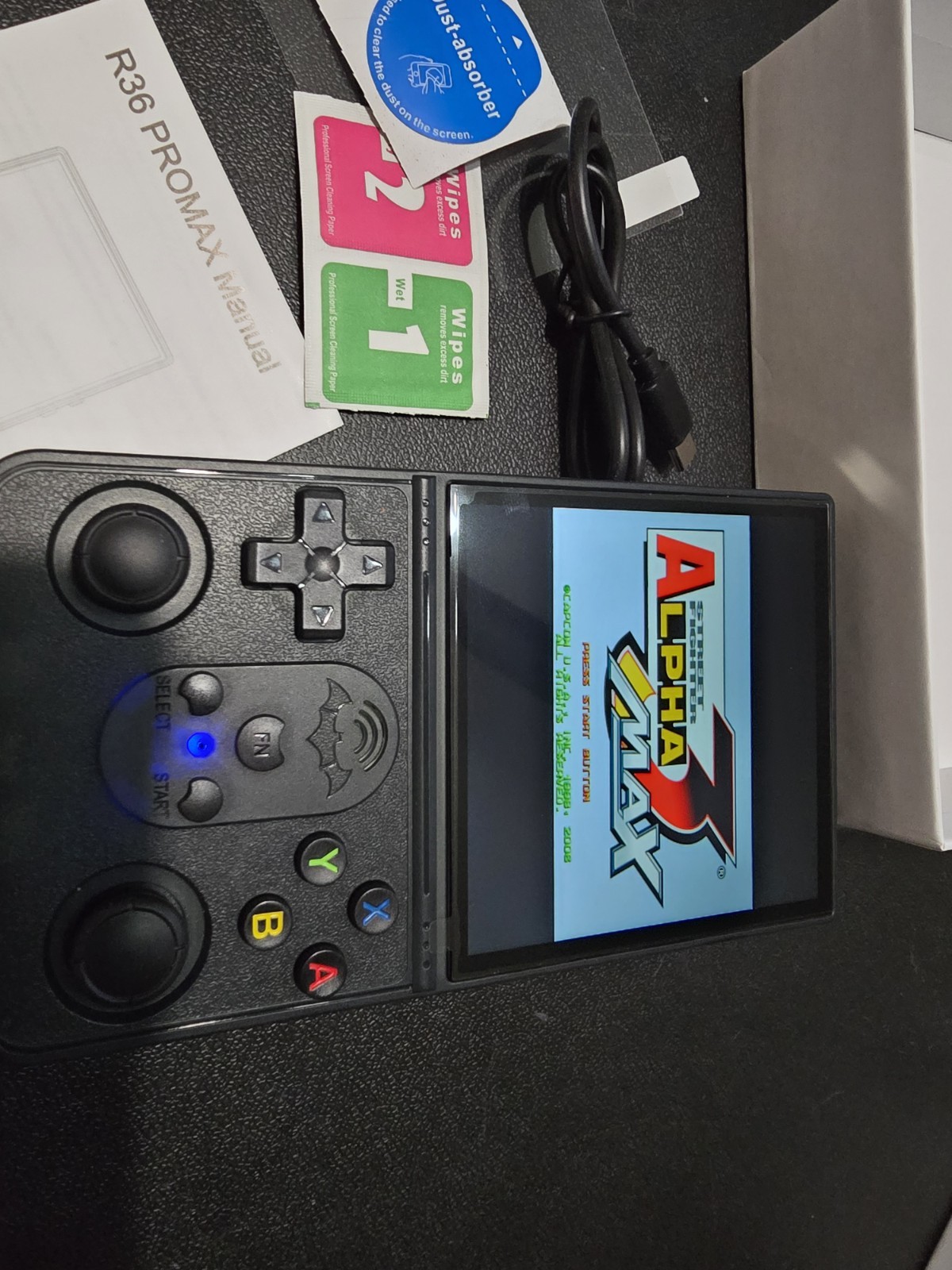 R36Pro MAX Retro Handheld Video Game Console IPS Screen BLACK Nes Sega Ps