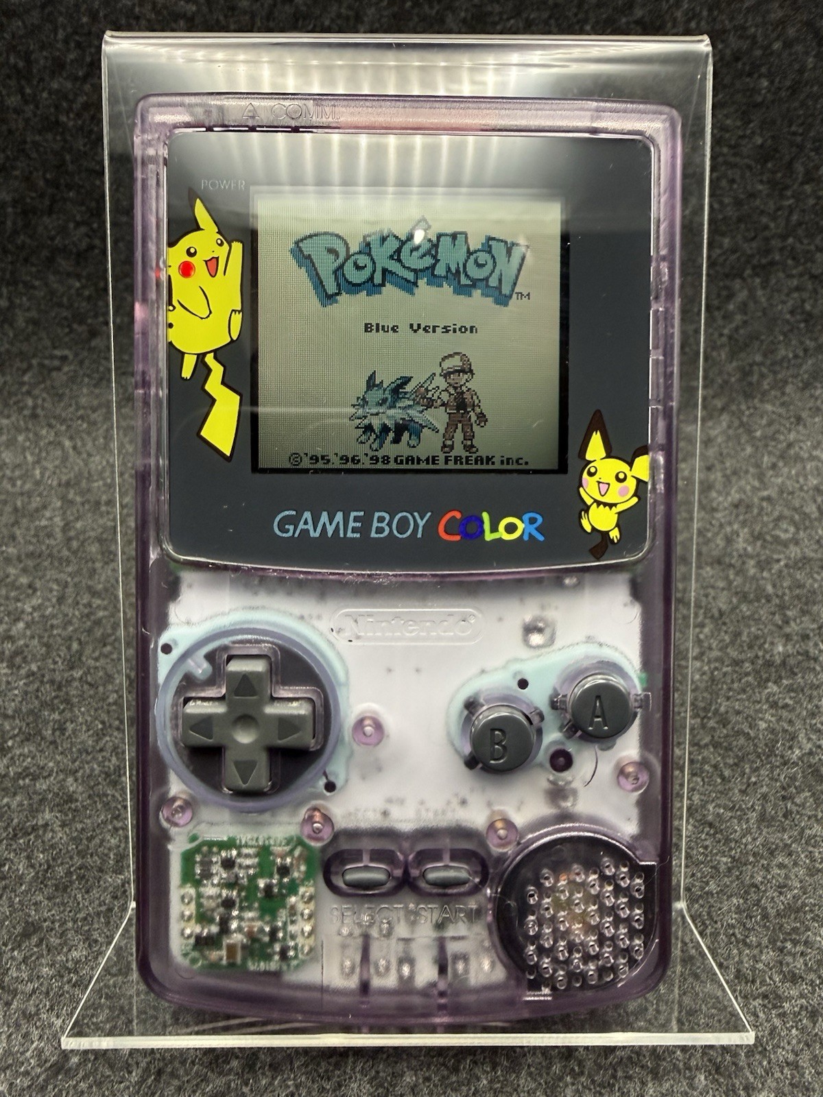 Nintendo Game Boy Color Atomic Purple CGB-001 Pokemon Lens & TESTED