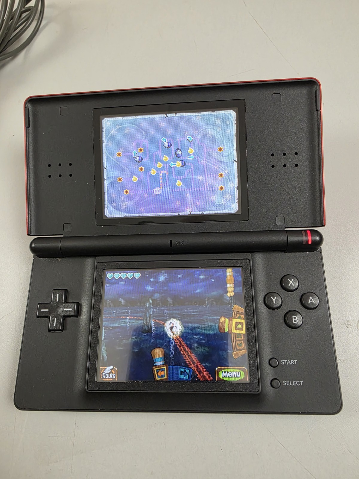 Nintendo DS Lite Red Console Tested & Working Charger Included W Zelda Spirit