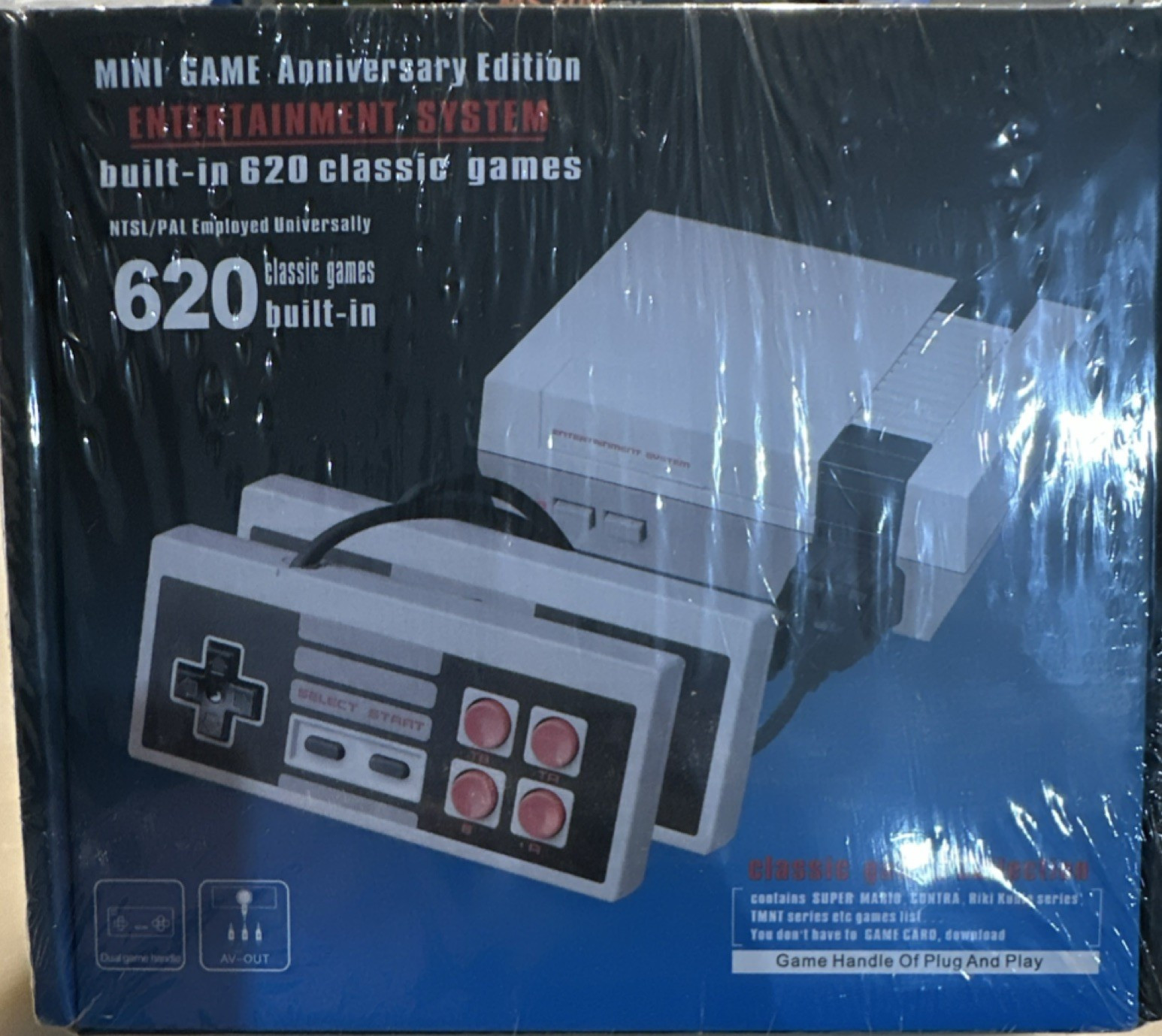 Mini Game Anniversary Edition Console 620 Games Dual Handle Plug Play AV-OUT NEW