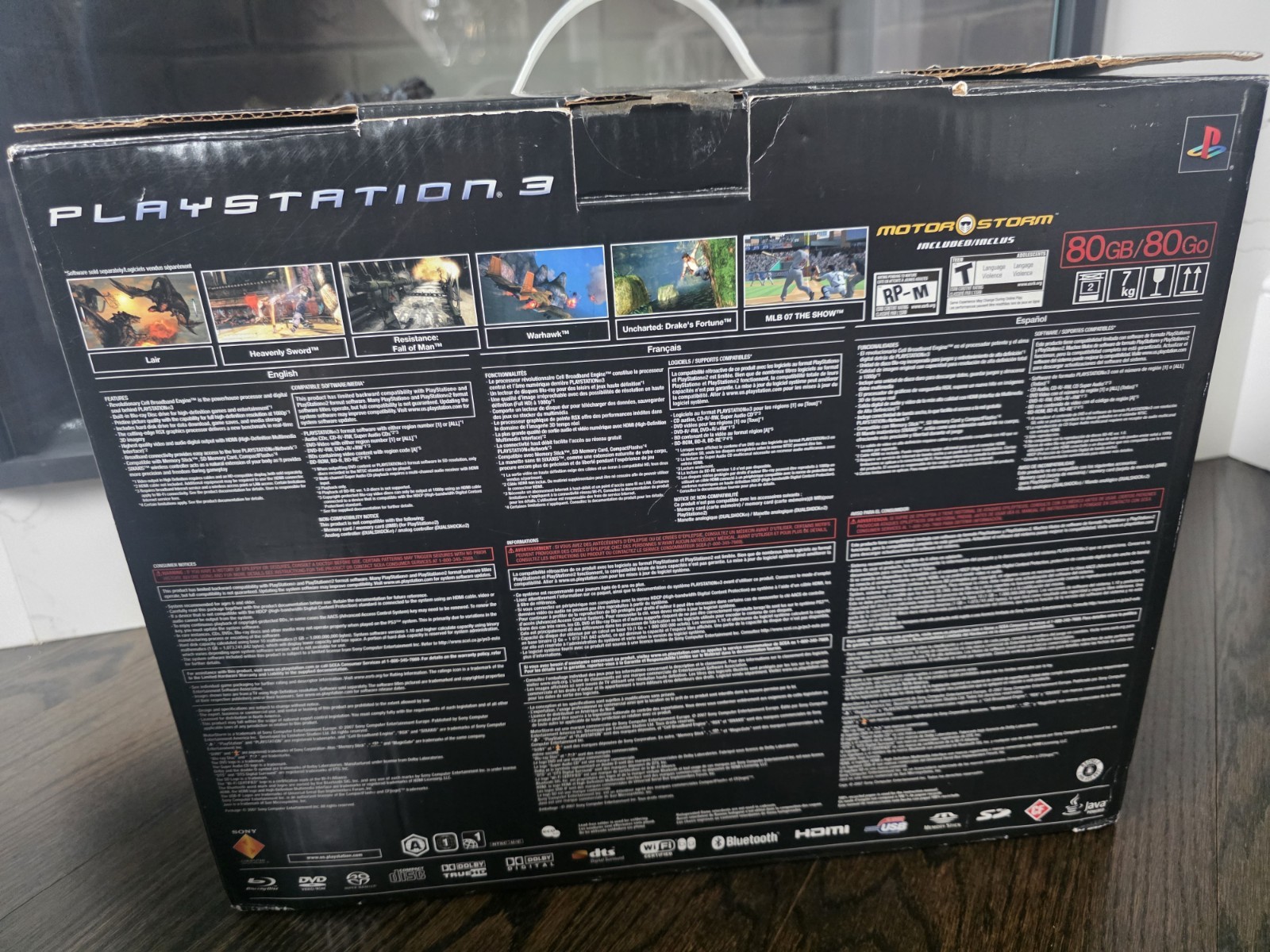 Sony PS3 CECHE01 Console Backwards Compatible 80GB Bundle – In Box 1 Controllers