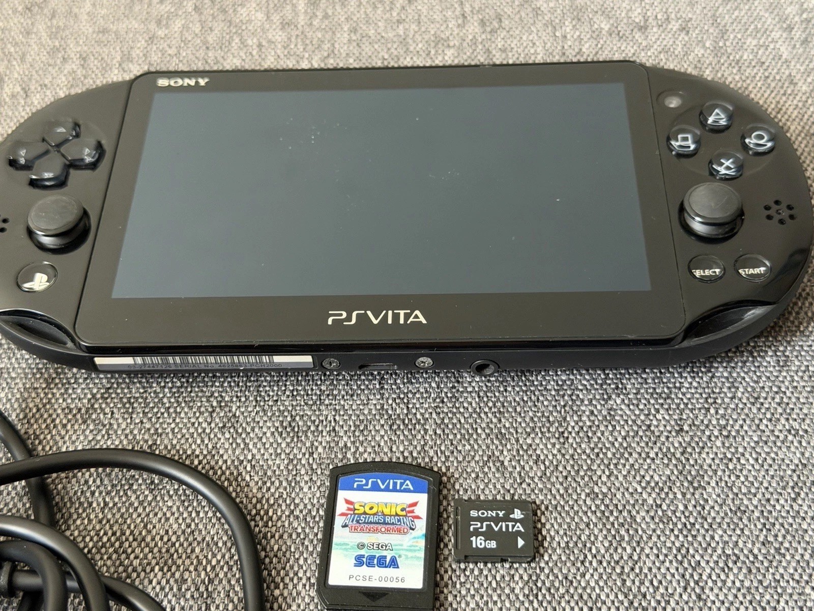 Sony PS Vita PCH-2000 Black Handheld Console Wi-Fi / Game /Sony 16GB Card