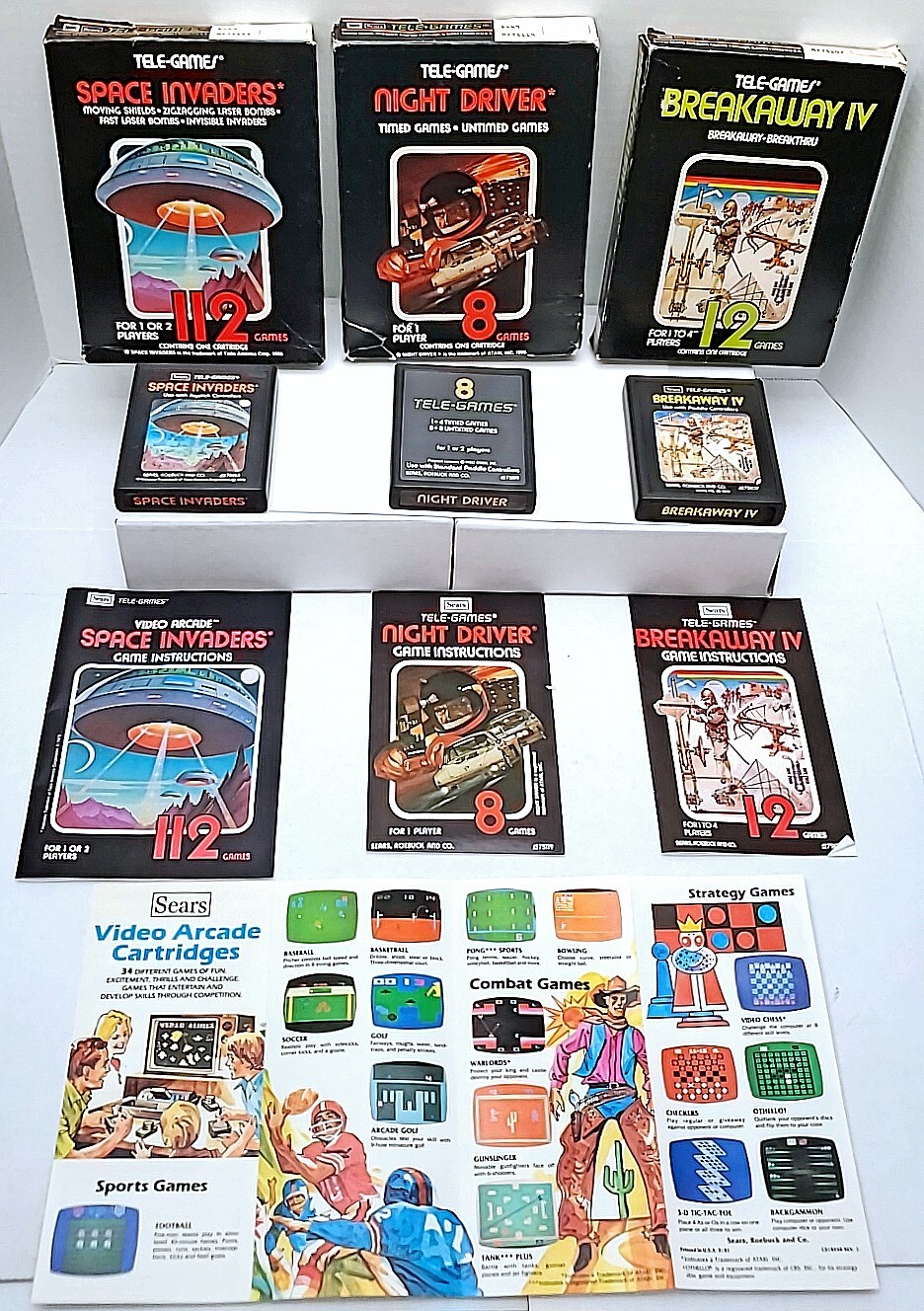 🕹️ $765 RARE 1983 Sears Video Arcade II Console +15 CIB ATARI 2600 GAMES 3 Tix