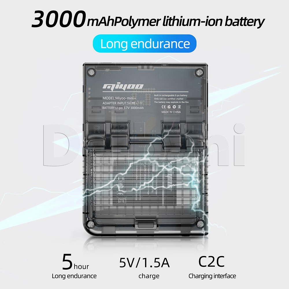 Miyoo Mini Plus Black Open Source Retro Handheld Game Console with 64GB