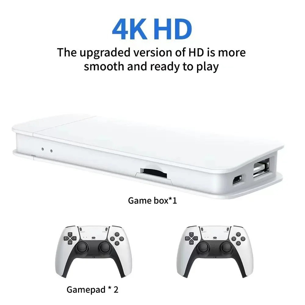 Retro Video Game Console 4K HDMI 20000+ 64G 2 Controller Wireless Game TV Stick