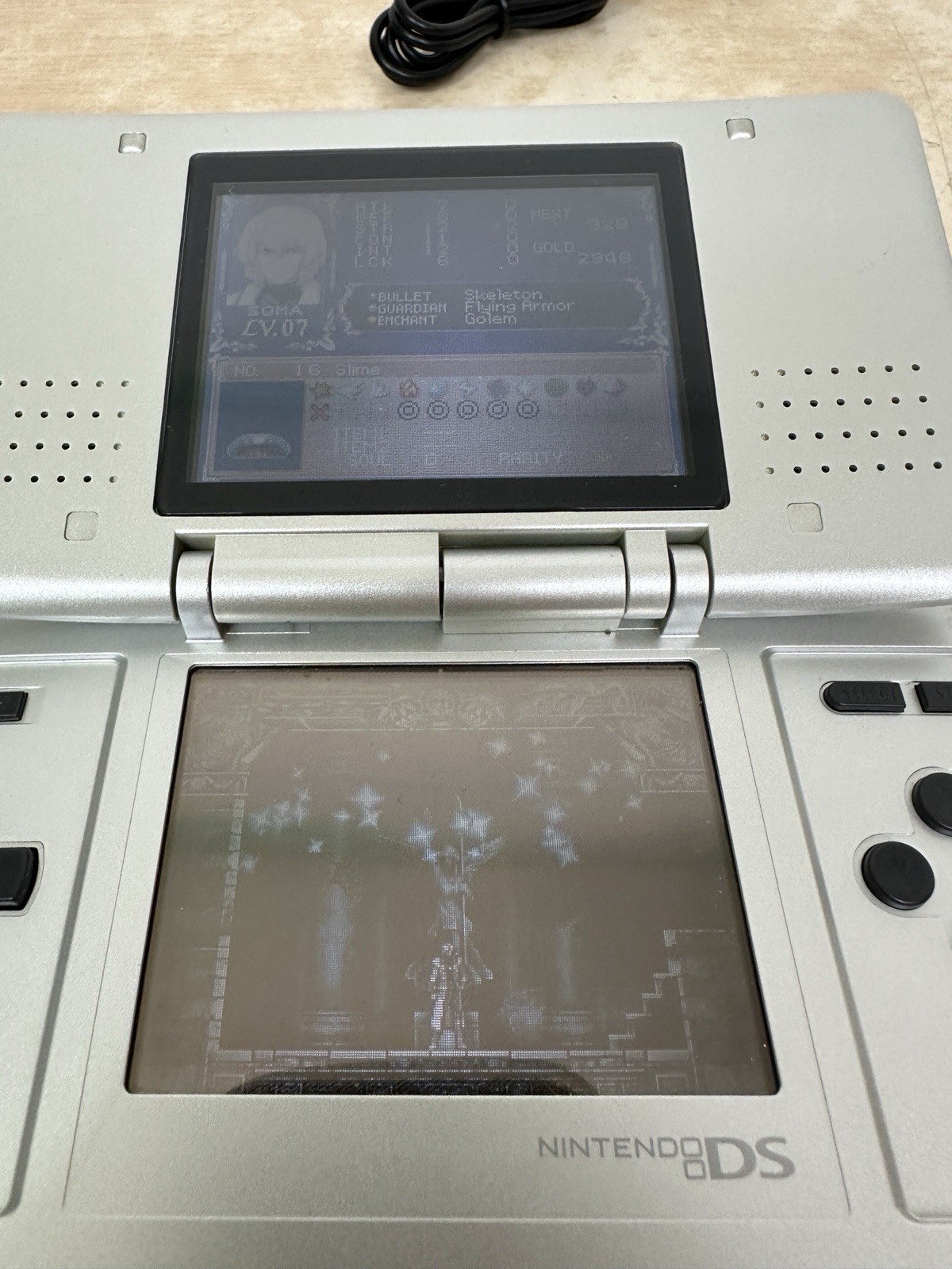 Nintendo DS Model NTR-001 w/ Charger – Original Titanium Silver – Tested & Works