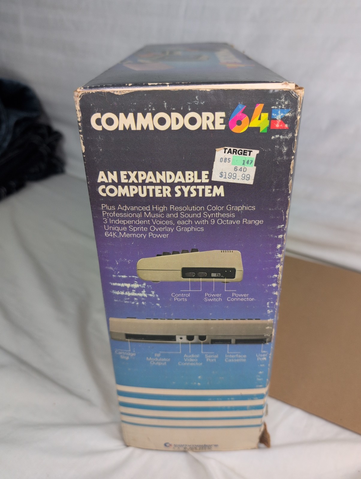 Commodore 64 Vintage Computer Untested With Box Matching Number Manual & Cords